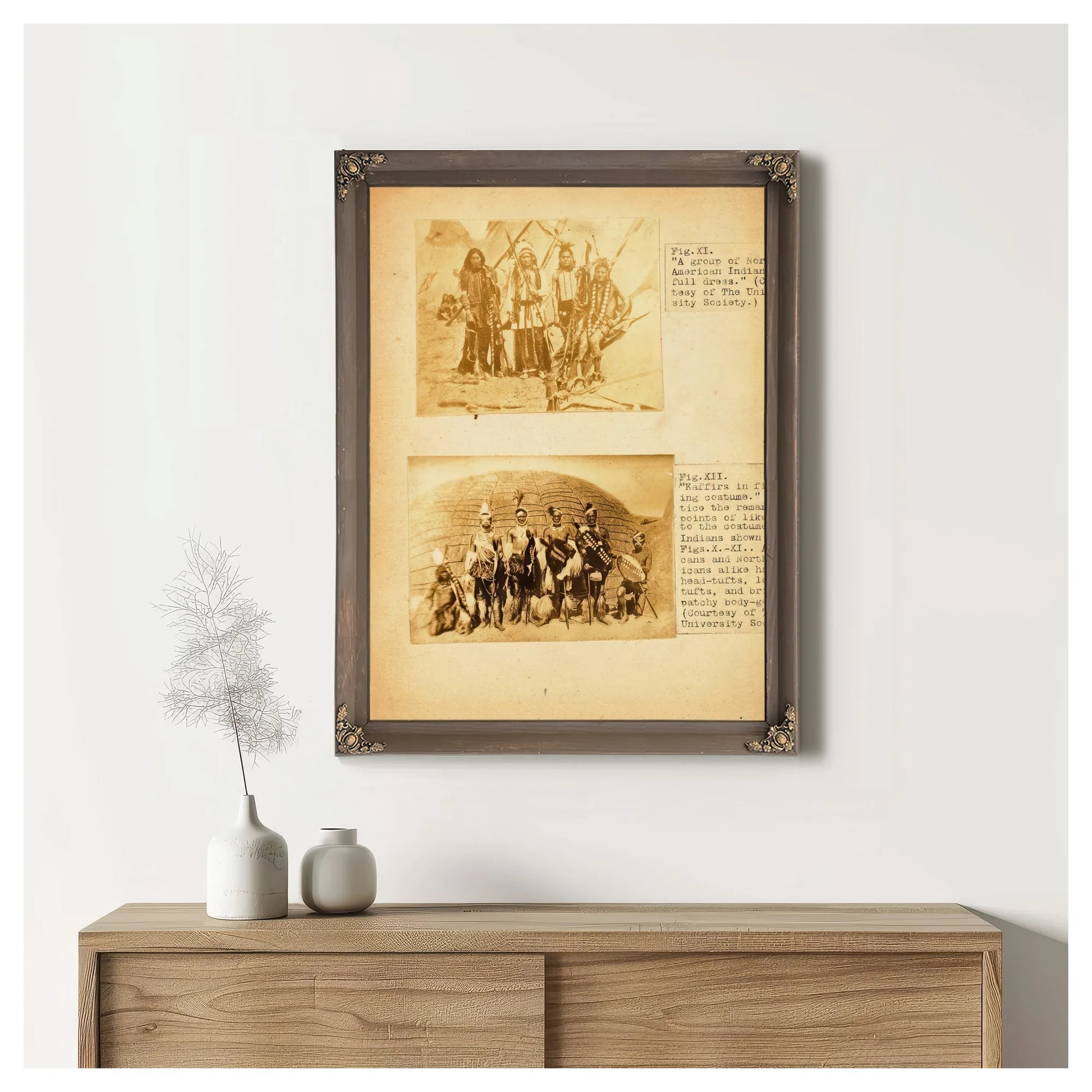 Fig. Xi A Group Of North American Indians In Full Dress, Study Folder For Book Concealing Coloration In The Animal Kingdom By Abbott Handerson Thayer Fine Art Print