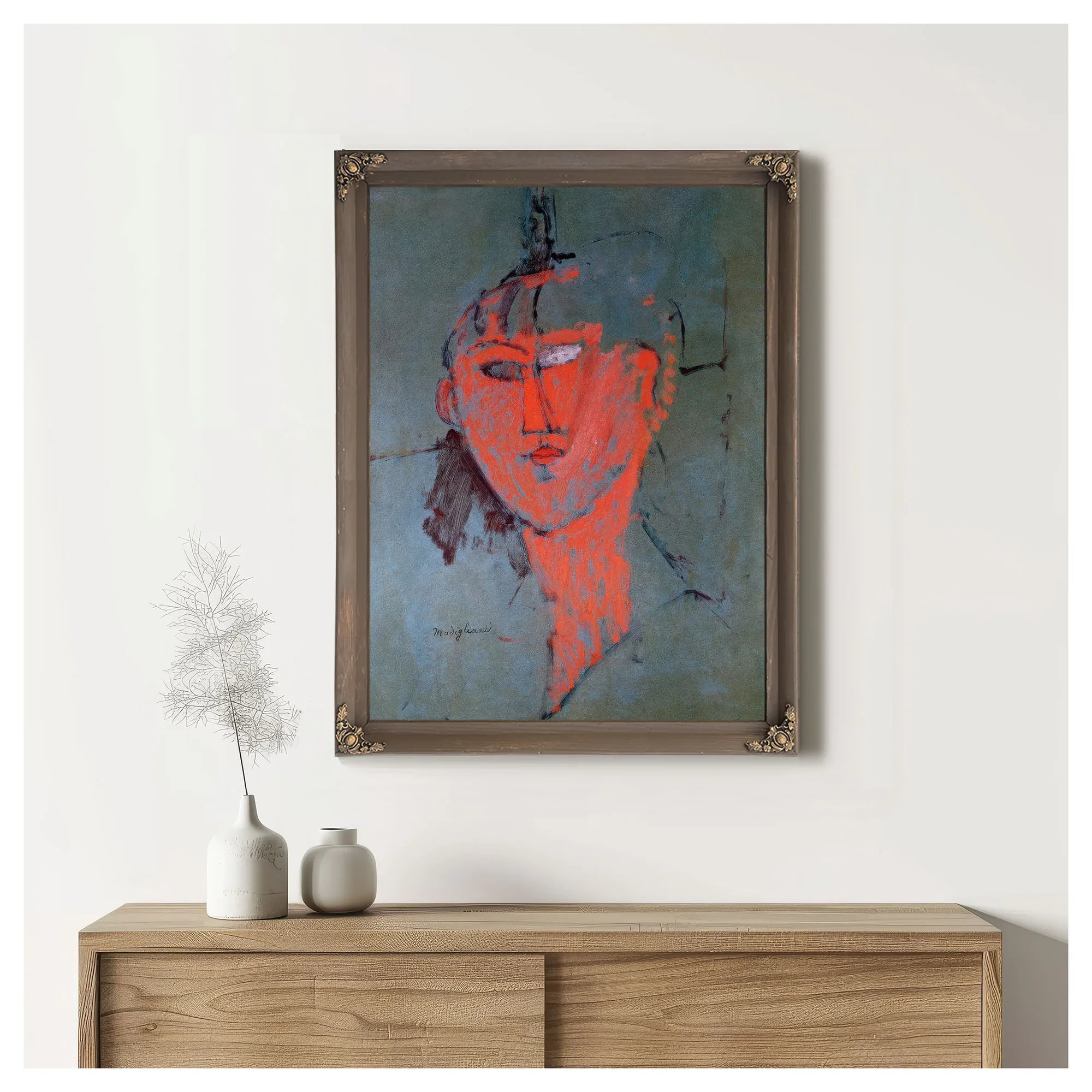 The Red Head By Amedeo Modigliani Fine Art Print