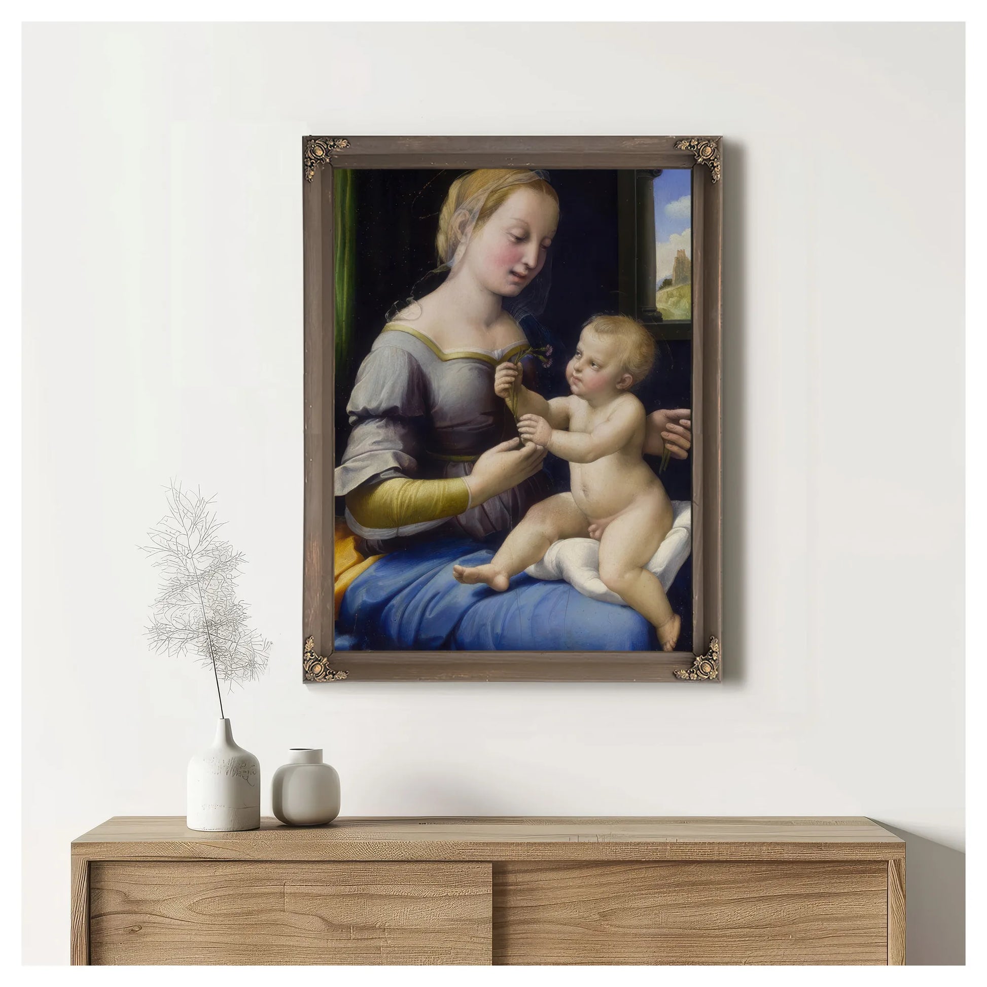 The Madonna Of The Pinks ('La Madonna Dei Garofani') By Raphael Fine Art Print