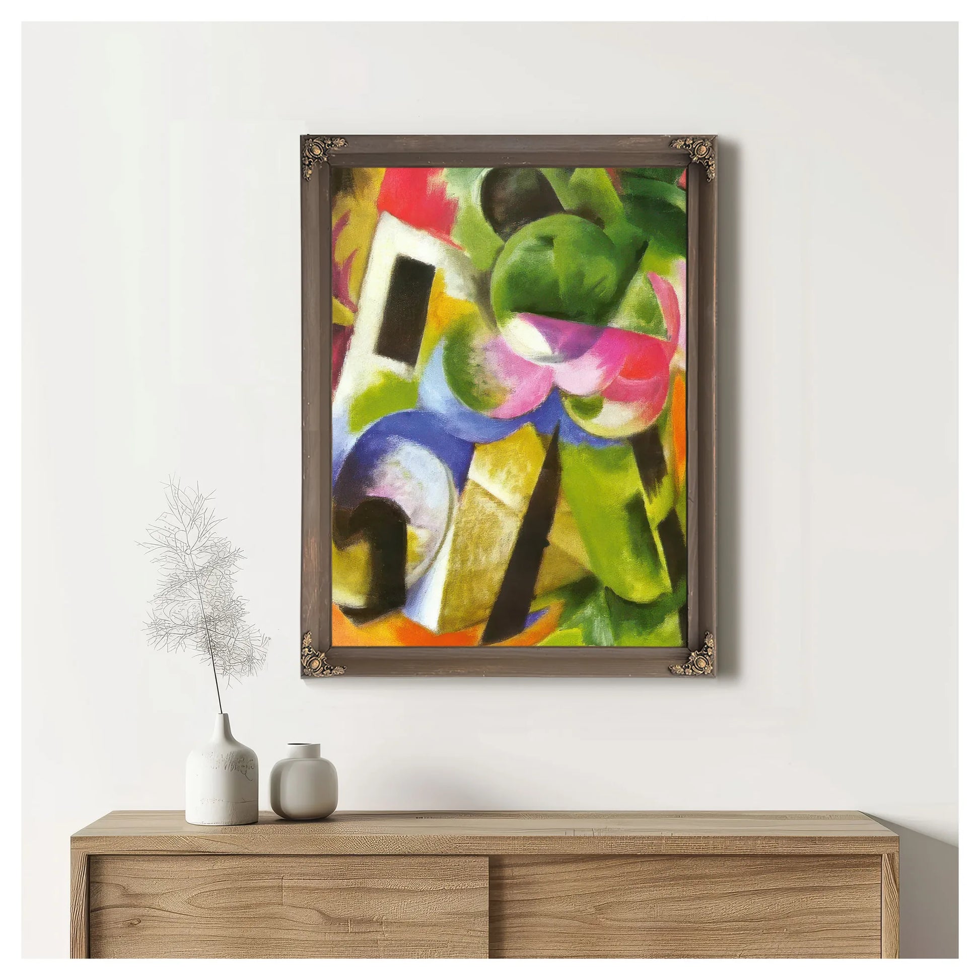 Small Composition Ii (House With Trees) By Franz Marc Fine Art Print