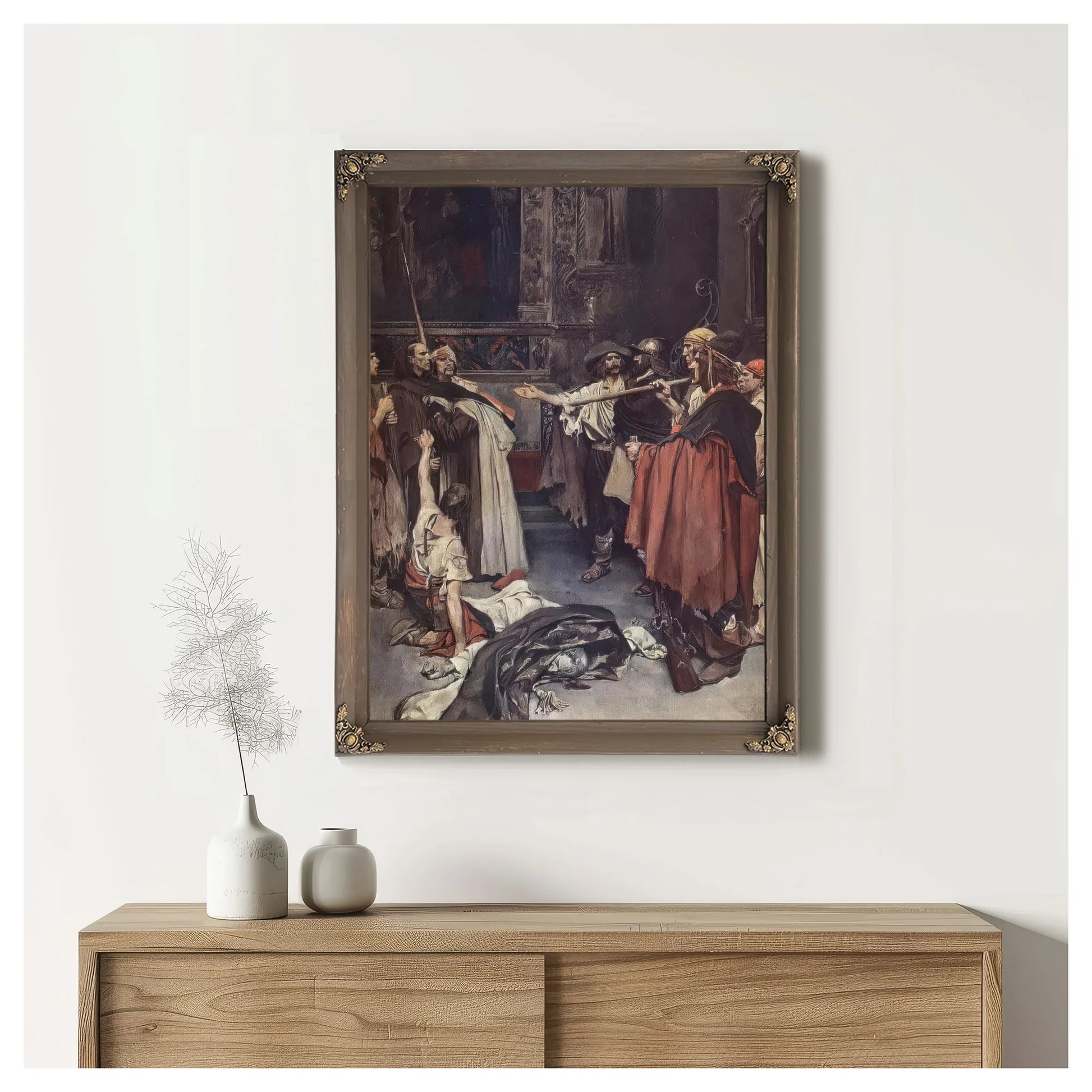 On The Edge Of The Ring Guardded Stood Brother Bartholome And The Carmellte By Howard Pyle Fine Art Print