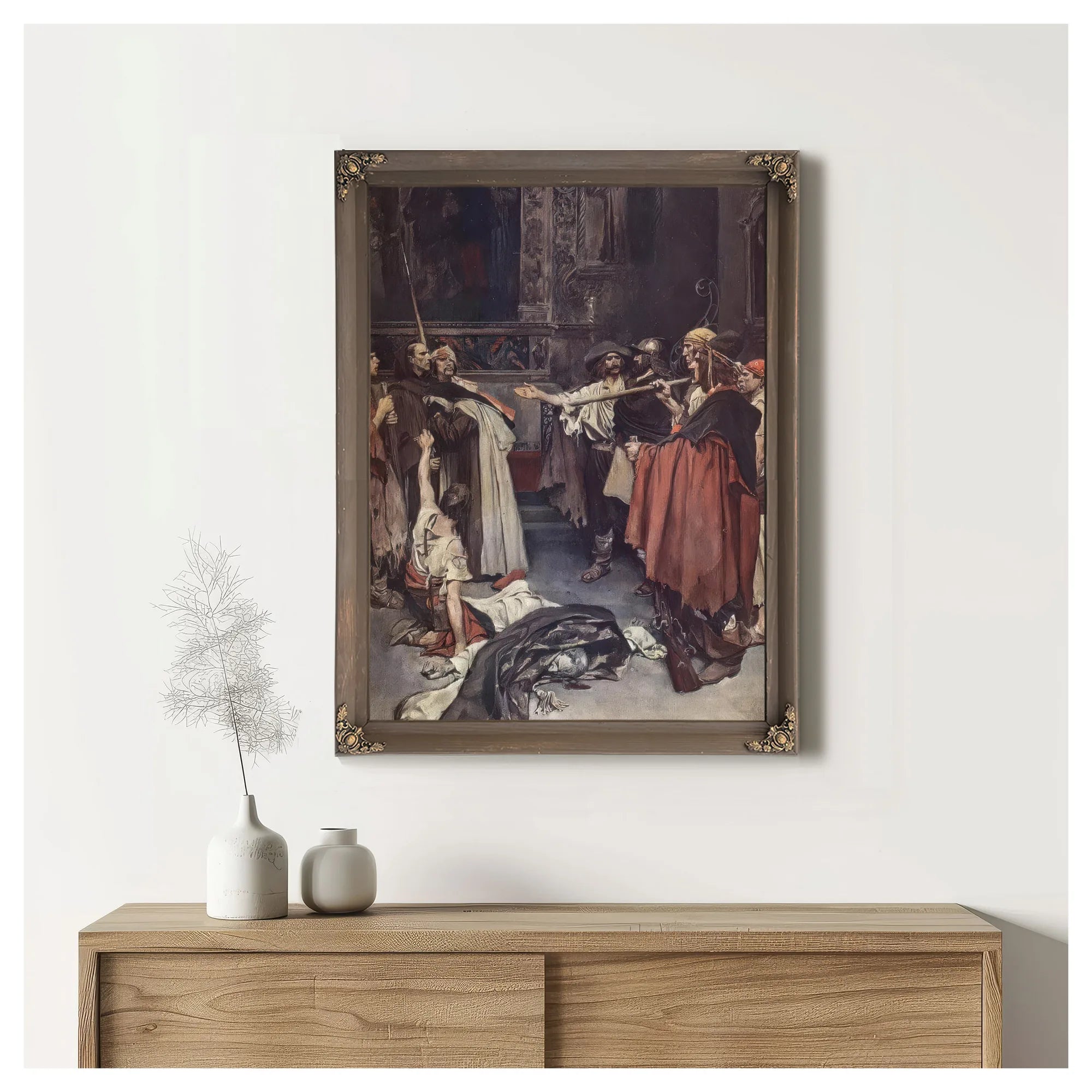 On The Edge Of The Ring Guardded Stood Brother Bartholome And The Carmellte By Howard Pyle Fine Art Print