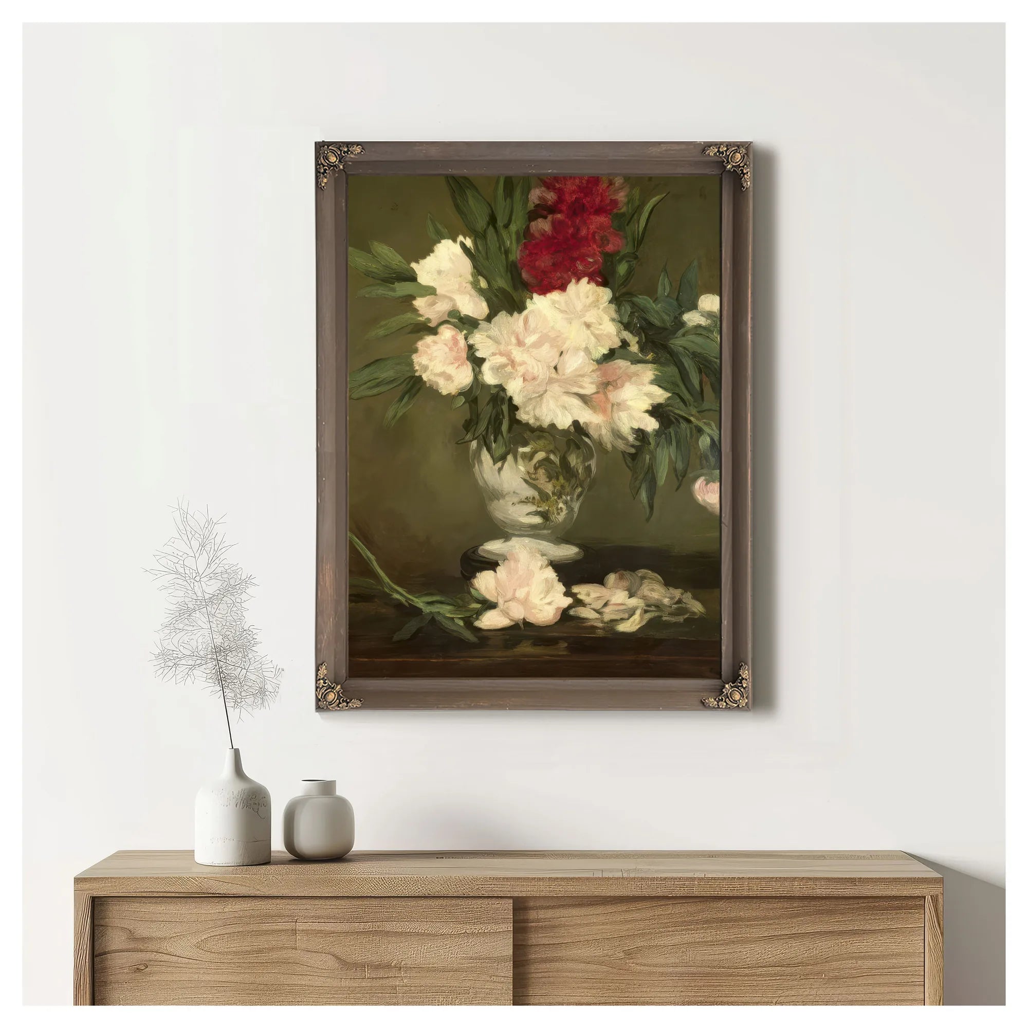 Vase Of Peonies On A Small Pedestal By Edouard Manet Fine Art Print