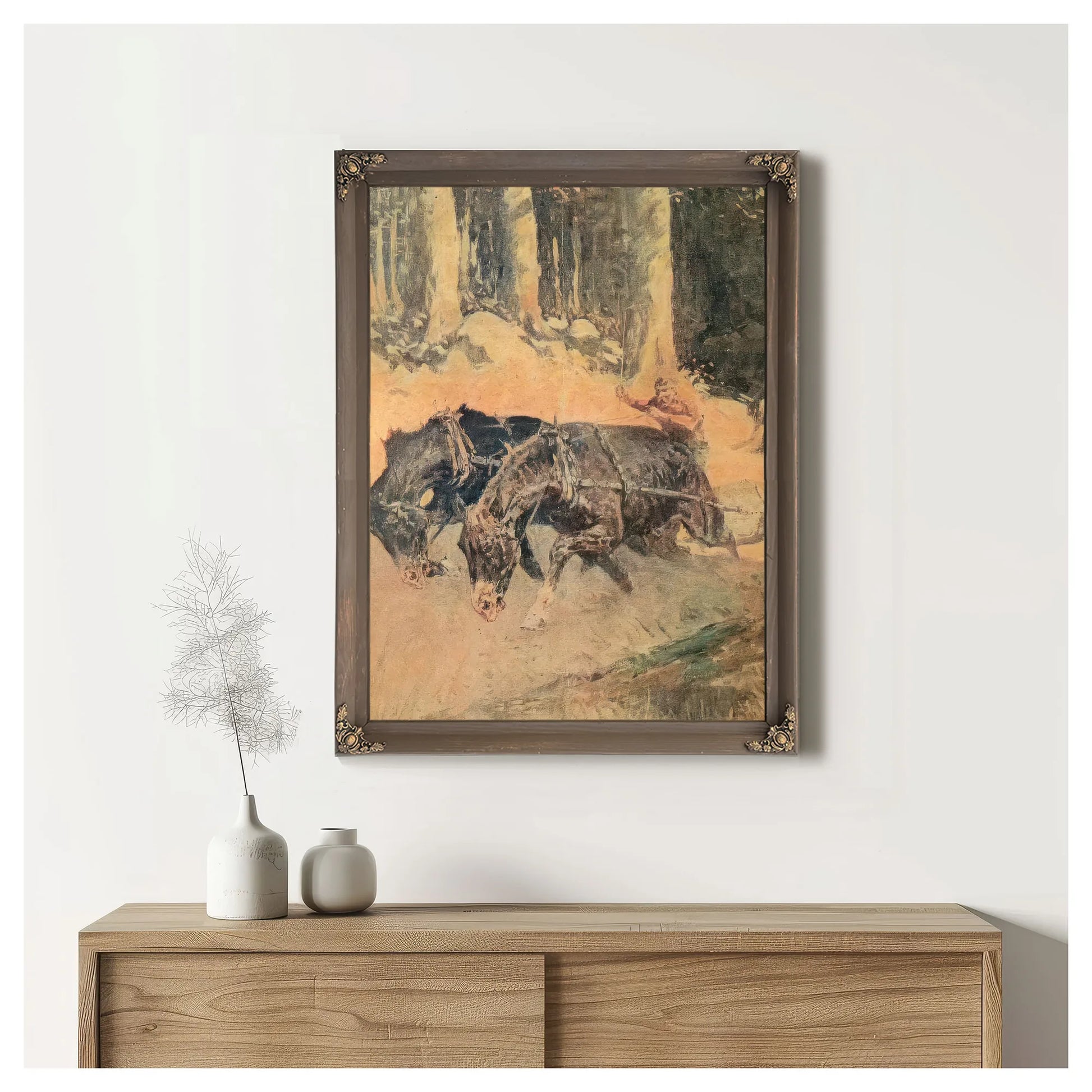 Snaking Logs To The Skidway By Frederic Remington Fine Art Print