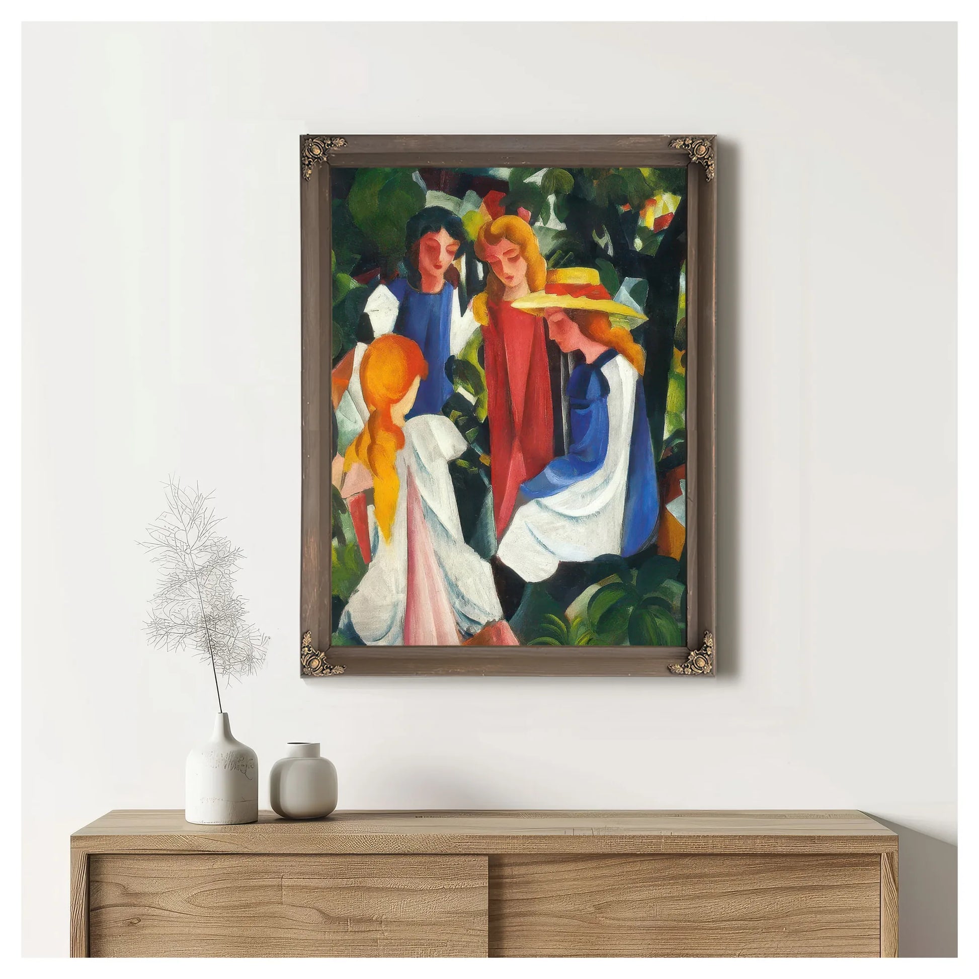 Four Young Girls By August Macke Fine Art Print