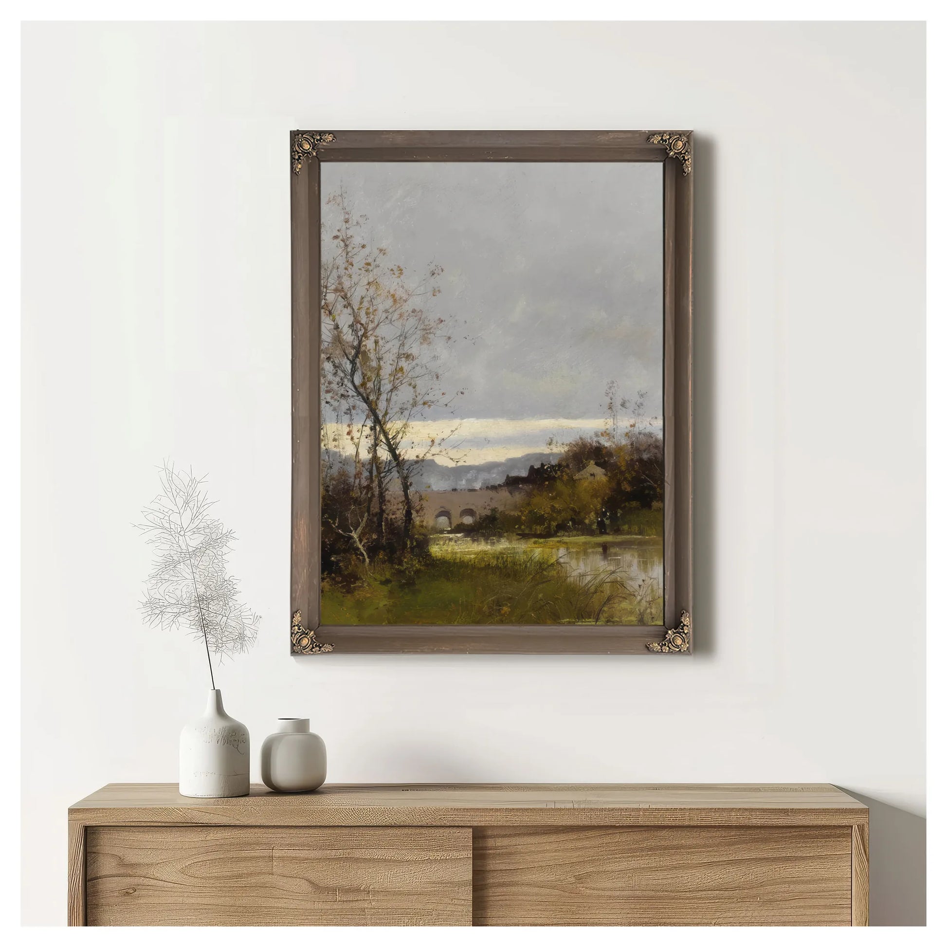 Along The Riverbank Normandy By Eugene Galien Laloue Fine Art Print