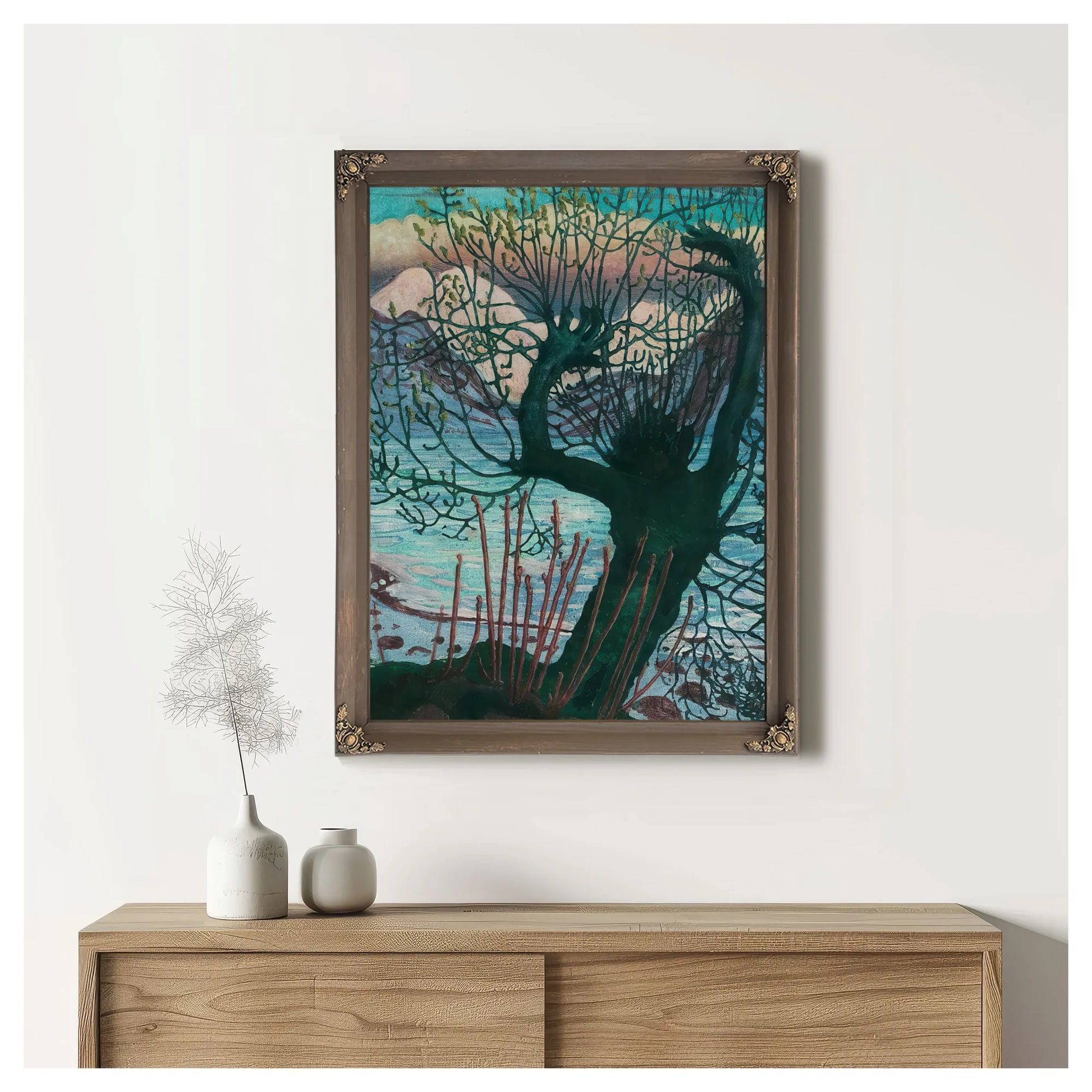 Spring Night And Willow 1 By Nicolai Astrup Fine Art Print