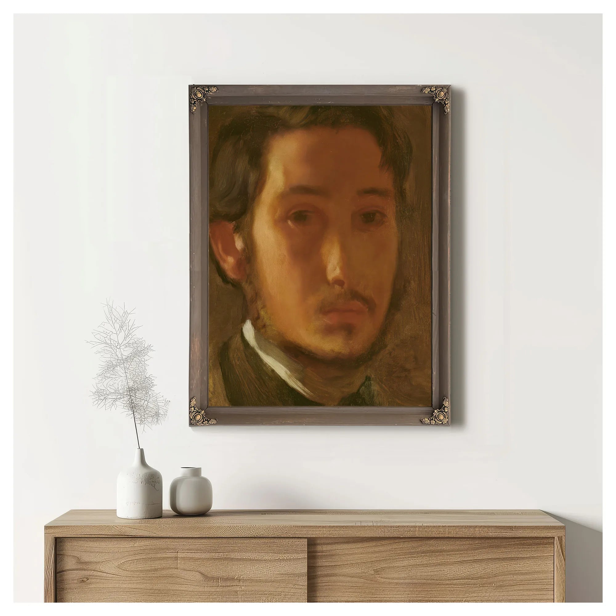 Self Portrait With White Collar By Edgar Degas Fine Art Print