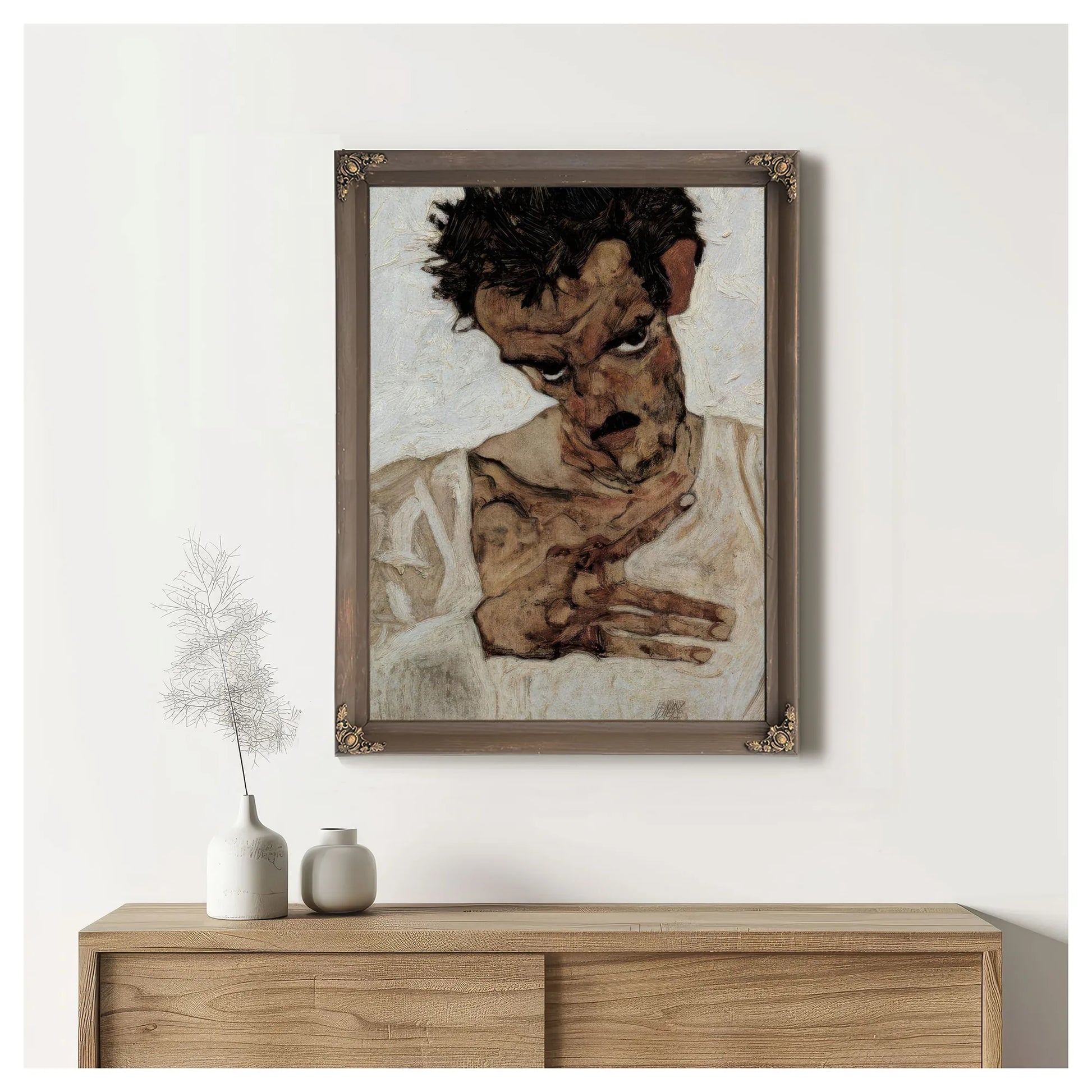 Self Portrait Selbstportra T Mit Gesenktem Kopf 1912 42 2X33 7Cm Leopold Museum By Egon Schiele Fine Art Print