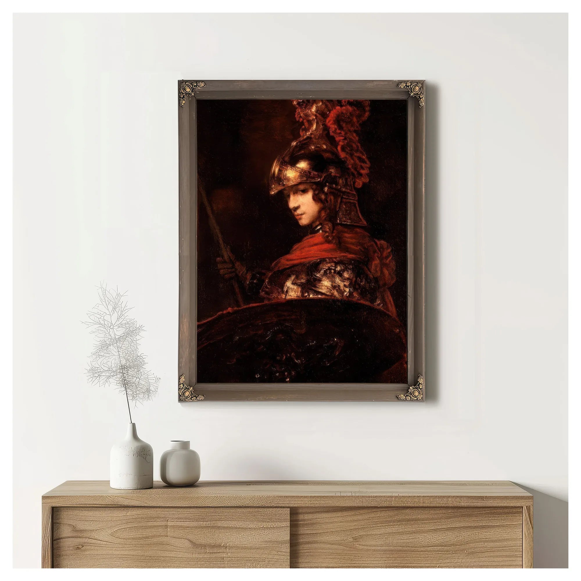 Pallas Athena Or Armoured Figure By Rembrandt Fine Art Print
