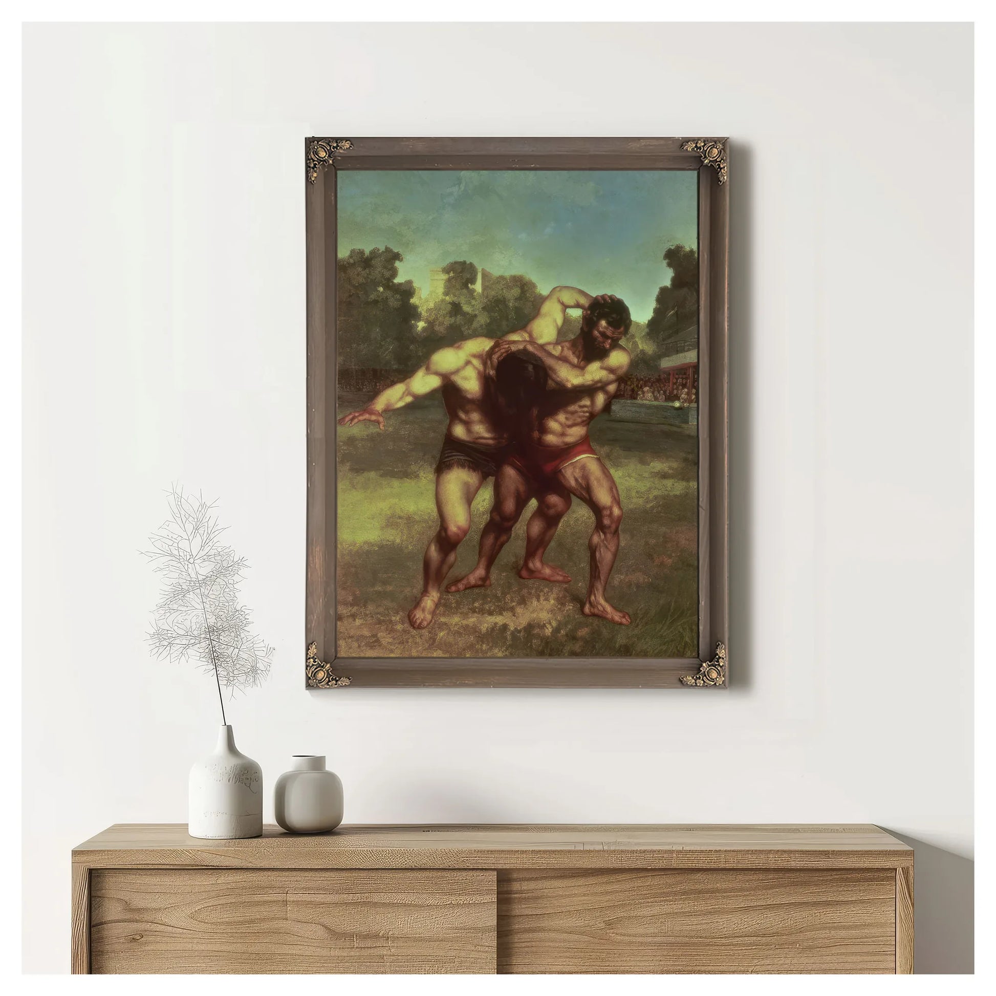 The Wrestlers By Jean Desire Gustave Courbet Fine Art Print