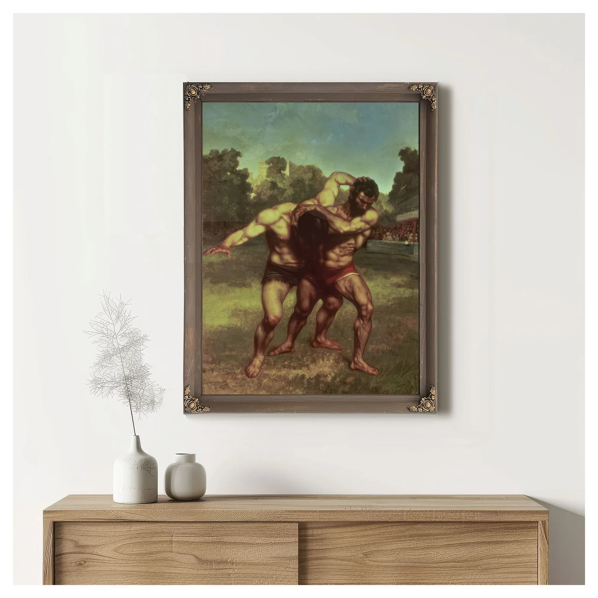 The Wrestlers By Jean Desire Gustave Courbet Fine Art Print