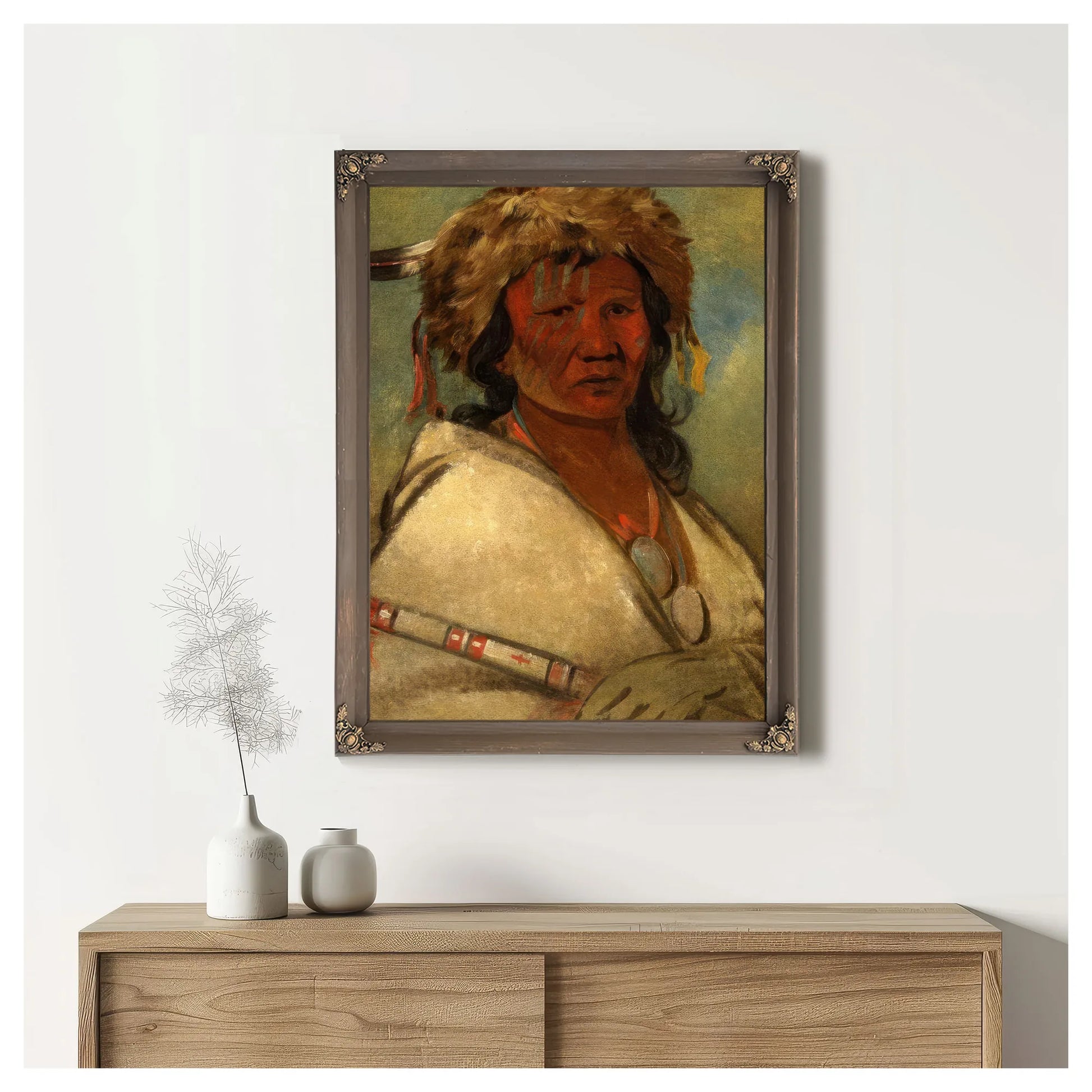 Great Hero, A Chief By George Catlin Fine Art Print