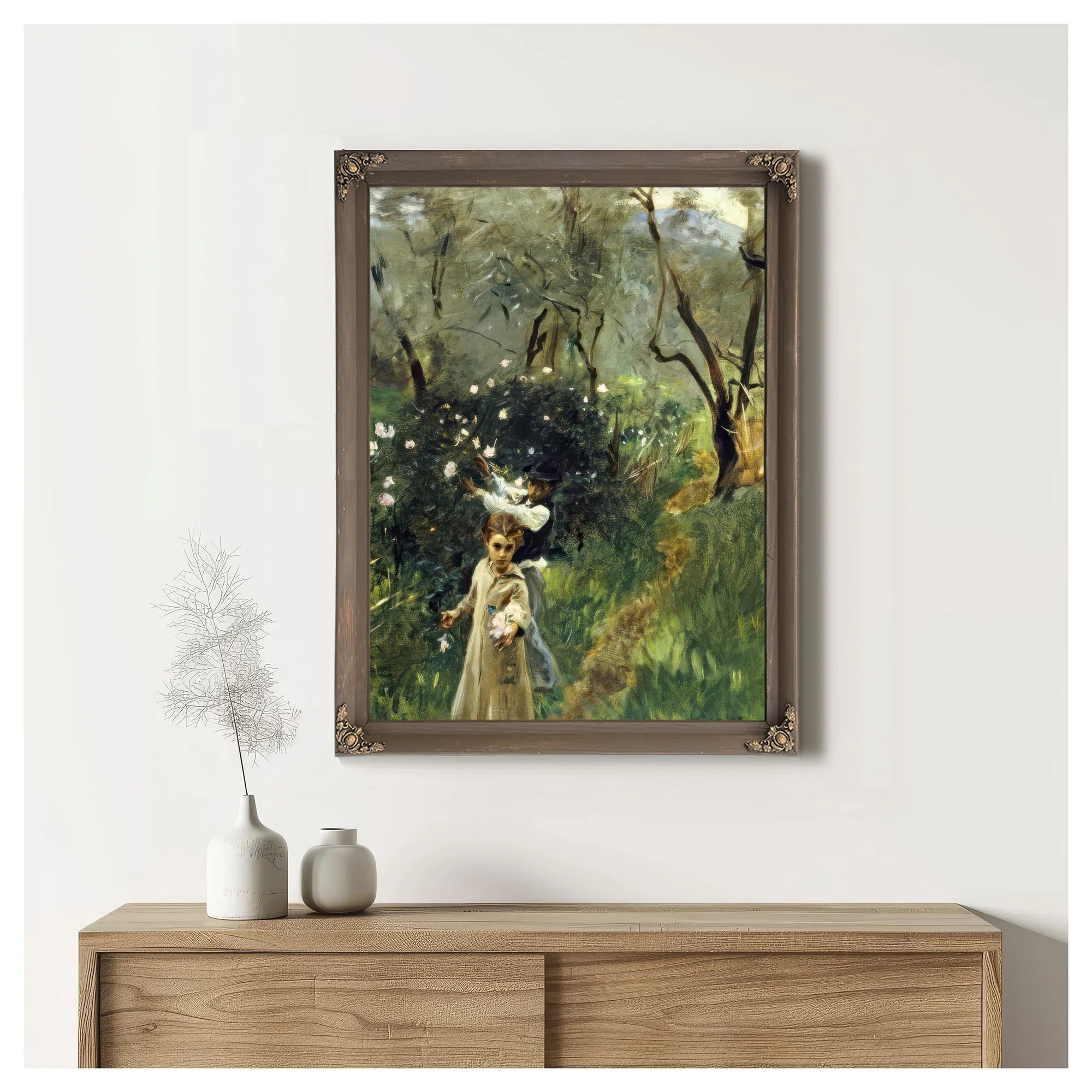 Gathering Flowers At Twilight By John Singer Sargent Fine Art Print