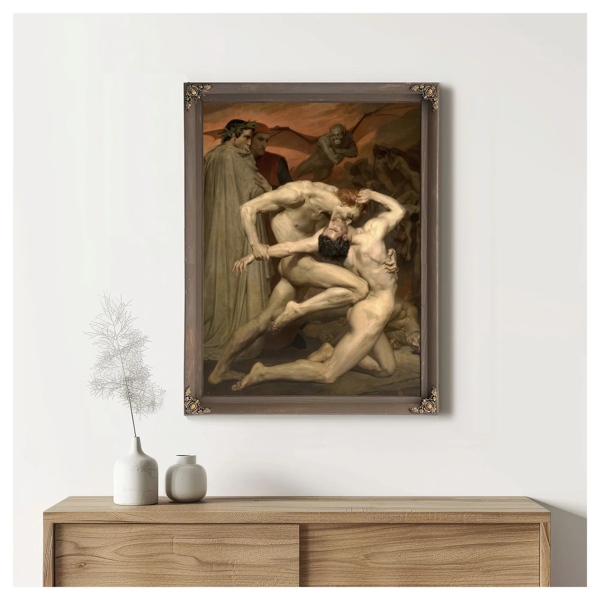 Dante And Virgil In Hell By William Adolphe Bouguereau Fine Art Print