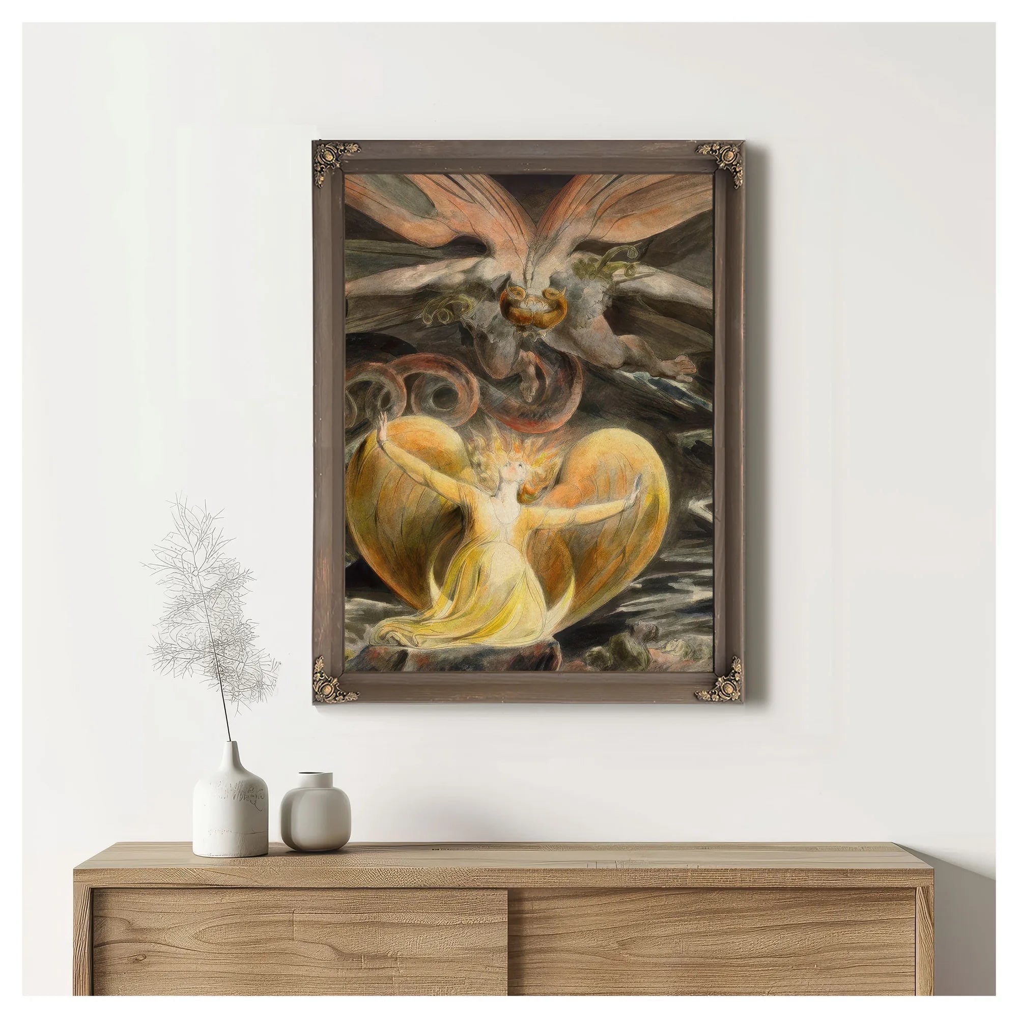 The Great Red Dragon And The Woman Clothed In Sun 1803 43 7 X 34 8 Cm Brooklyn Museum By William Blake Fine Art Print