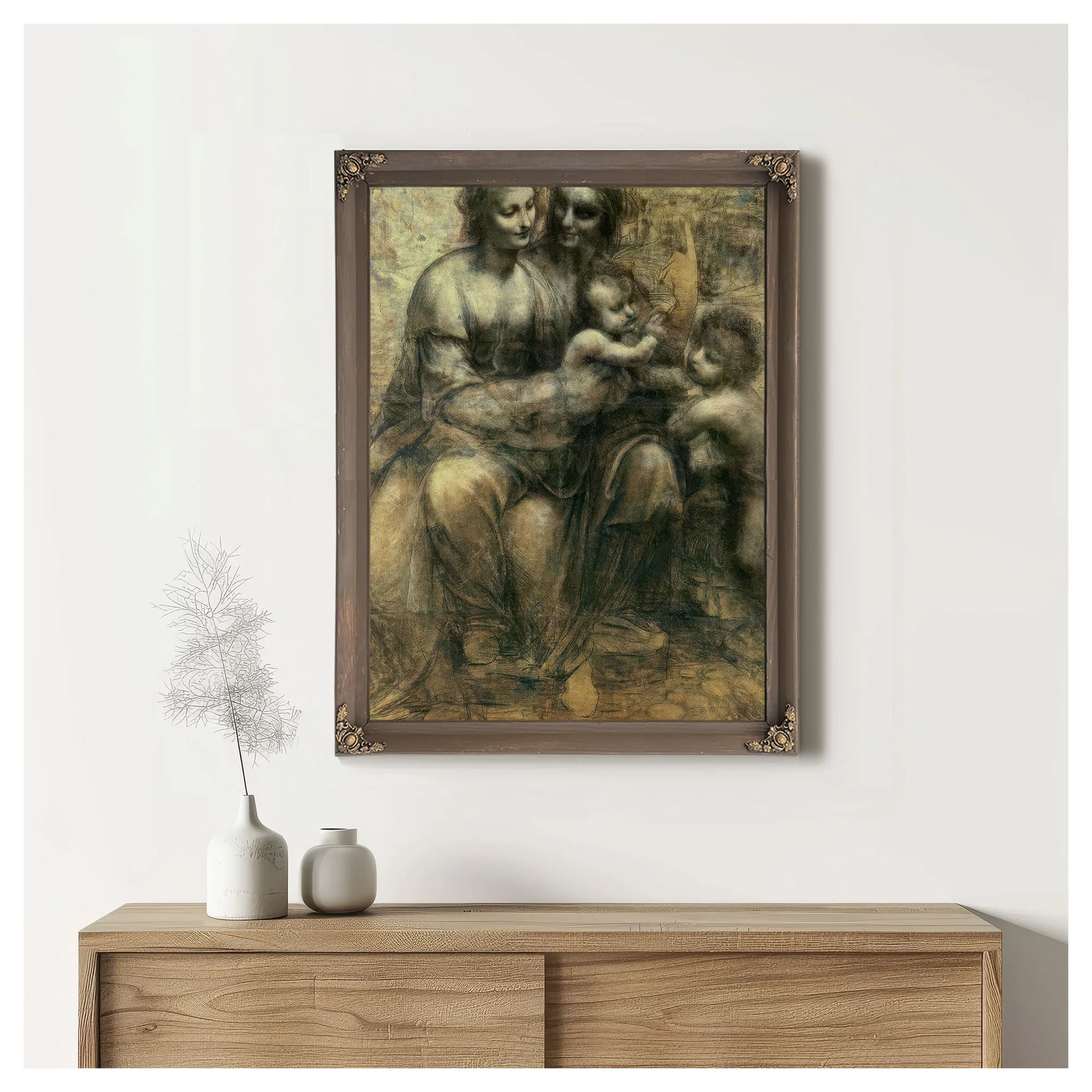 The Virgin And Child With Ss. Anne And John The Baptist By Leonardo Da Vinci Fine Art Print