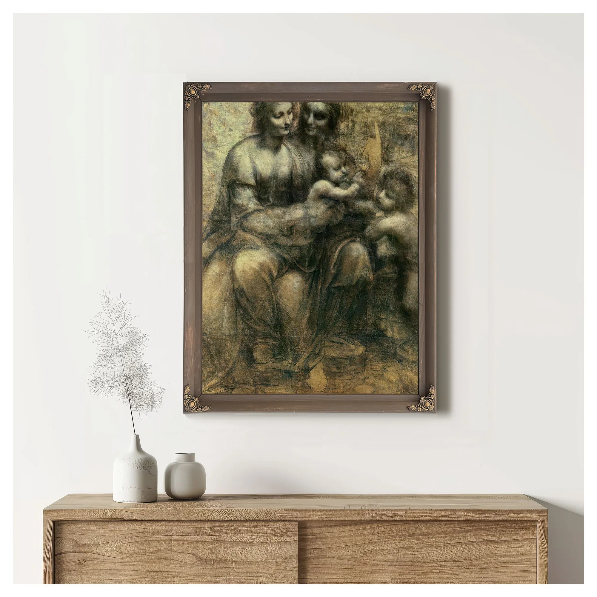 The Virgin And Child With Ss. Anne And John The Baptist By Leonardo Da Vinci Fine Art Print