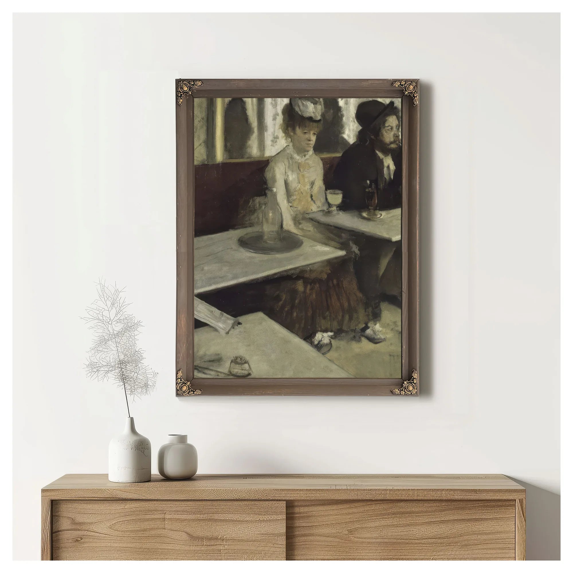 In A Cafe By Edgar Degas Fine Art Print