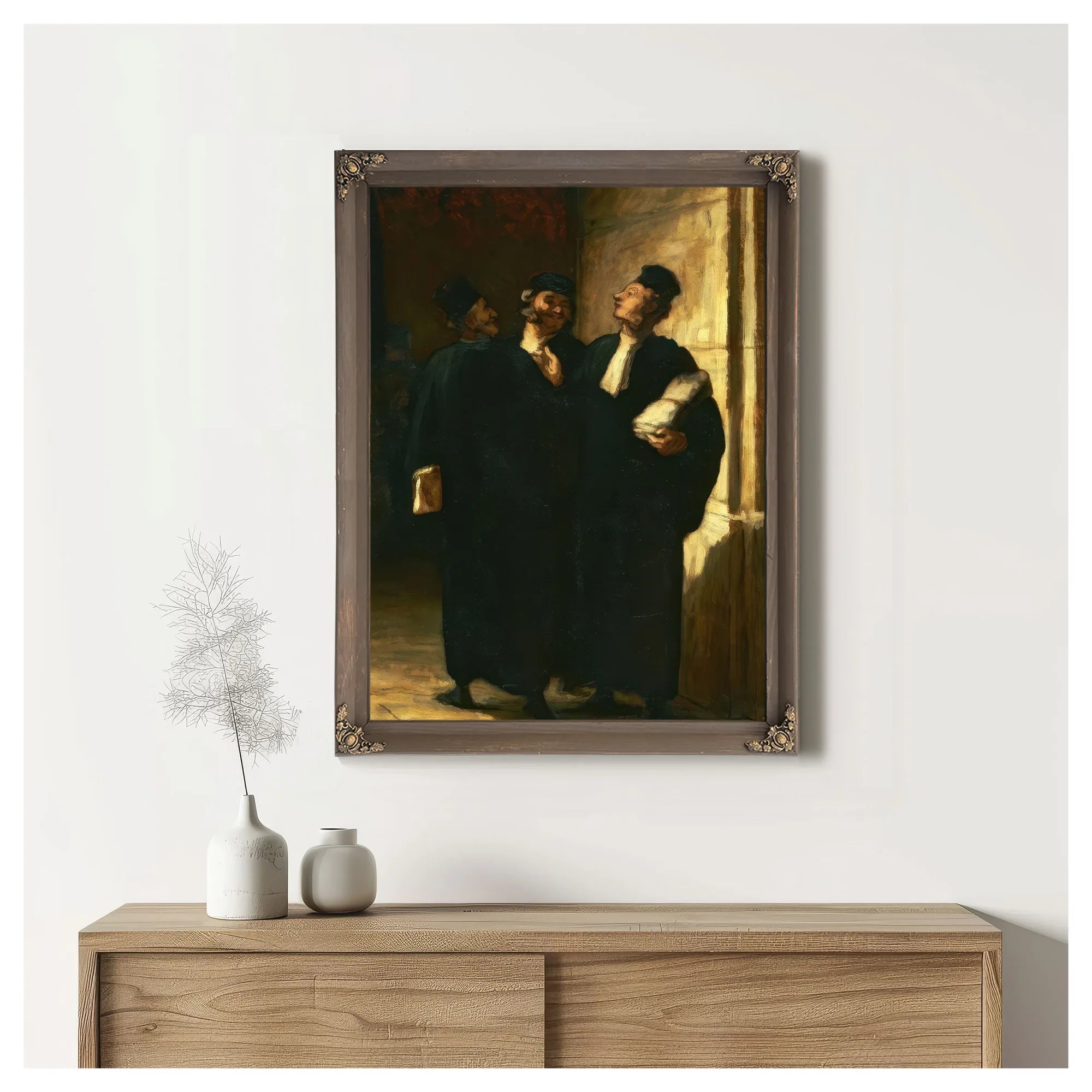 Three Lawyers By Honore Daumier Fine Art Print