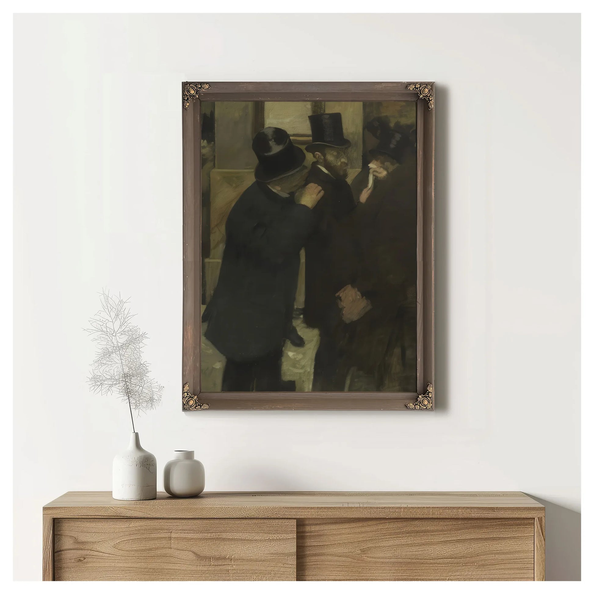 Portraits At The Stock Exchange 2 By Edgar Degas Fine Art Print