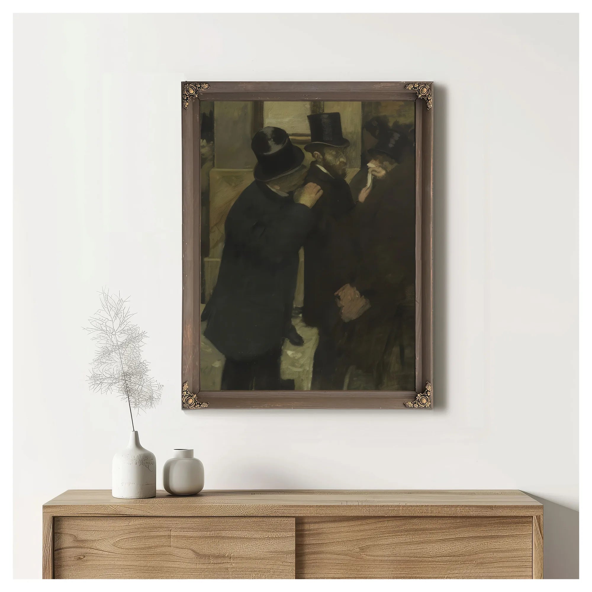 Portraits At The Stock Exchange 2 By Edgar Degas Fine Art Print