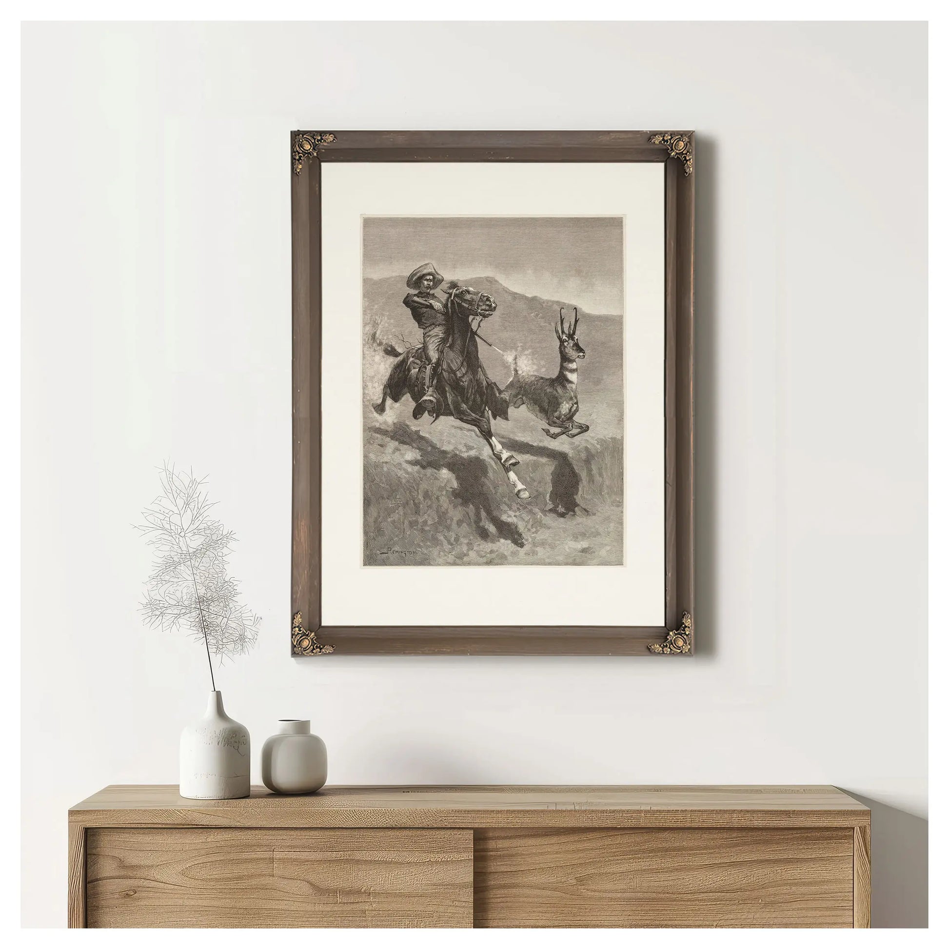 Hunting The Prong Horn Antelope In California by Frederic Remington