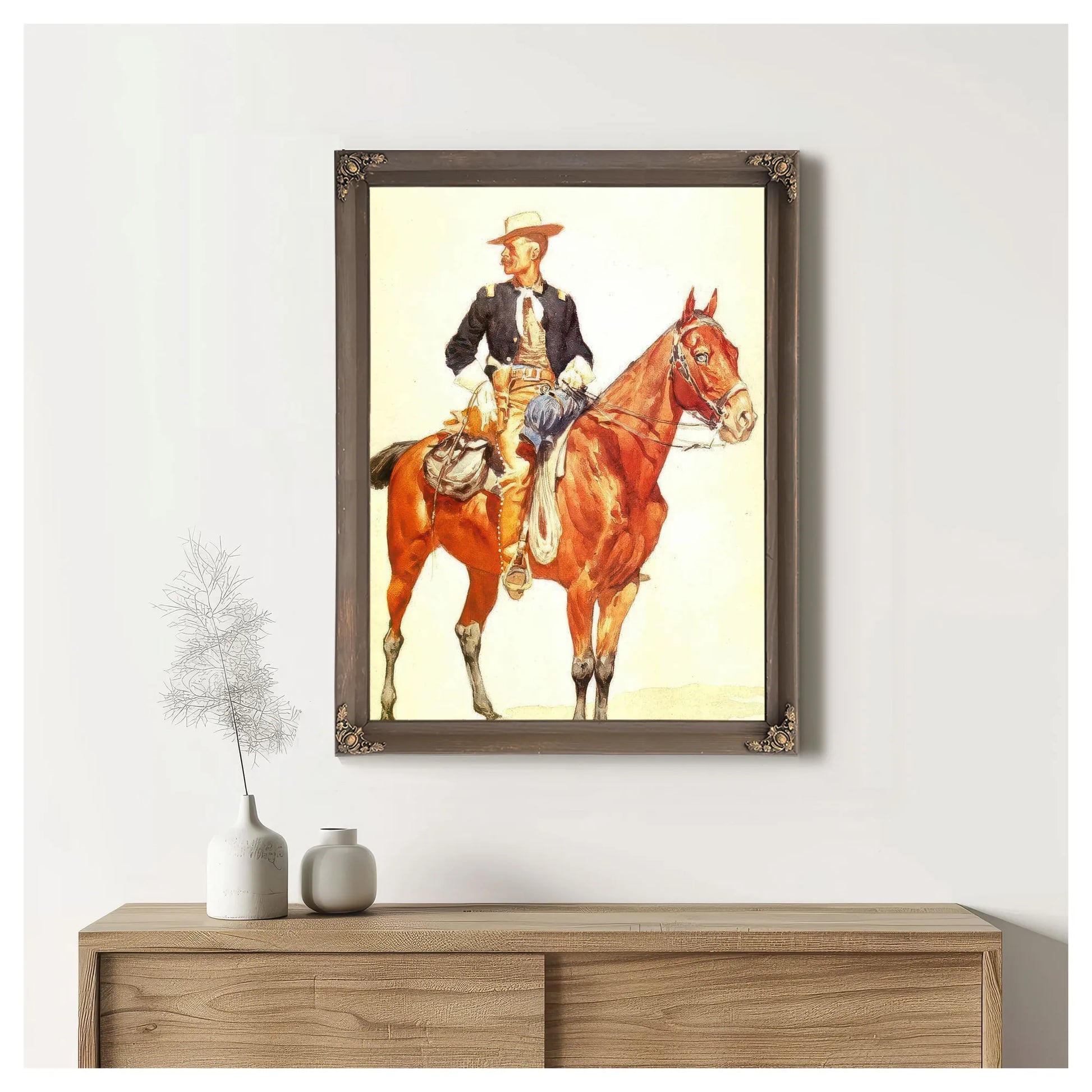 Lieutenant S.C.Robertson,Chiaf Of The Crow Scouts By Frederic Remington Fine Art Print