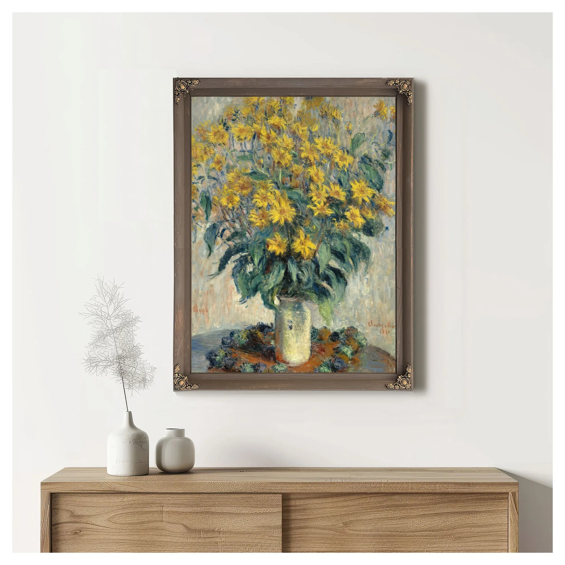 Jerusalem Artichoke Flowers By Claude Monet Fine Art Print