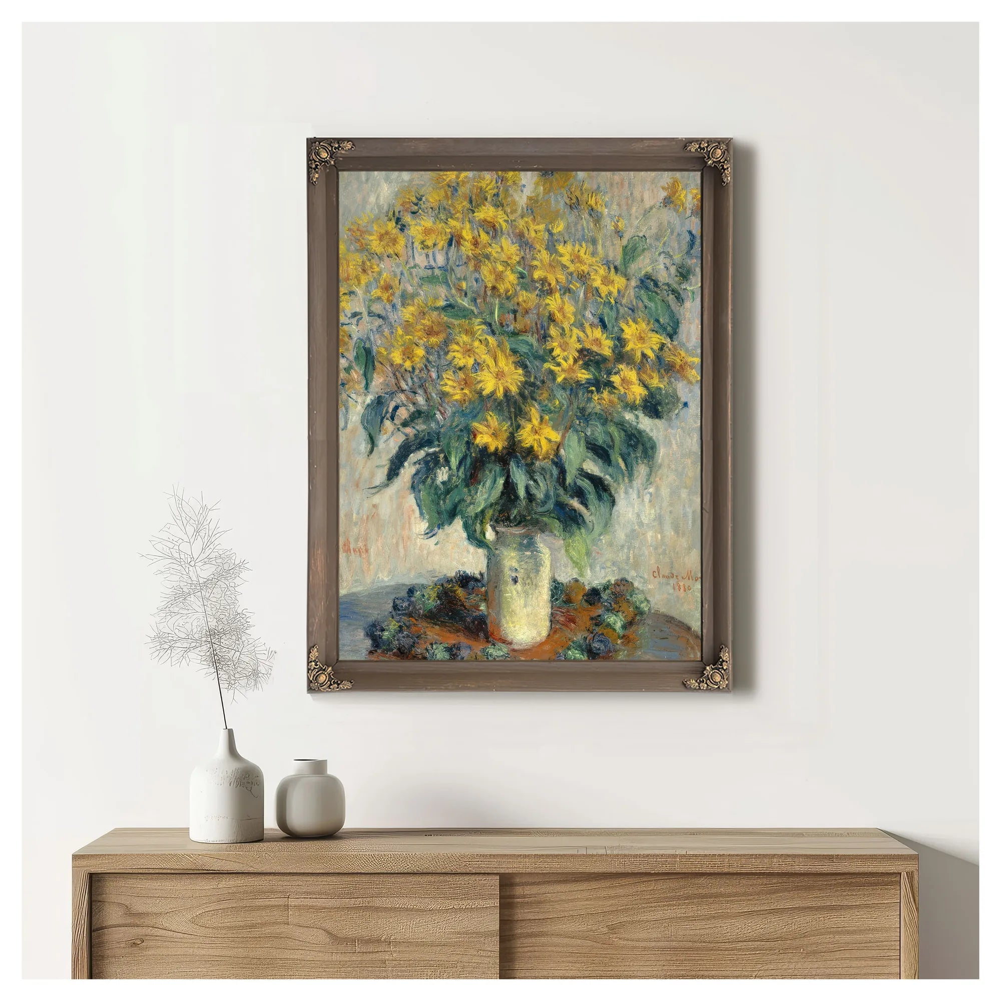 Jerusalem Artichoke Flowers By Claude Monet Fine Art Print