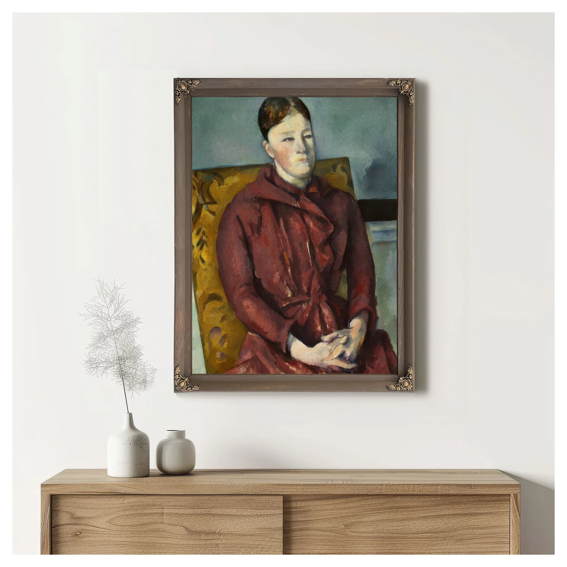 Madame Cezanne In A Yellow Armchair By Paul Cezanne Fine Art Print