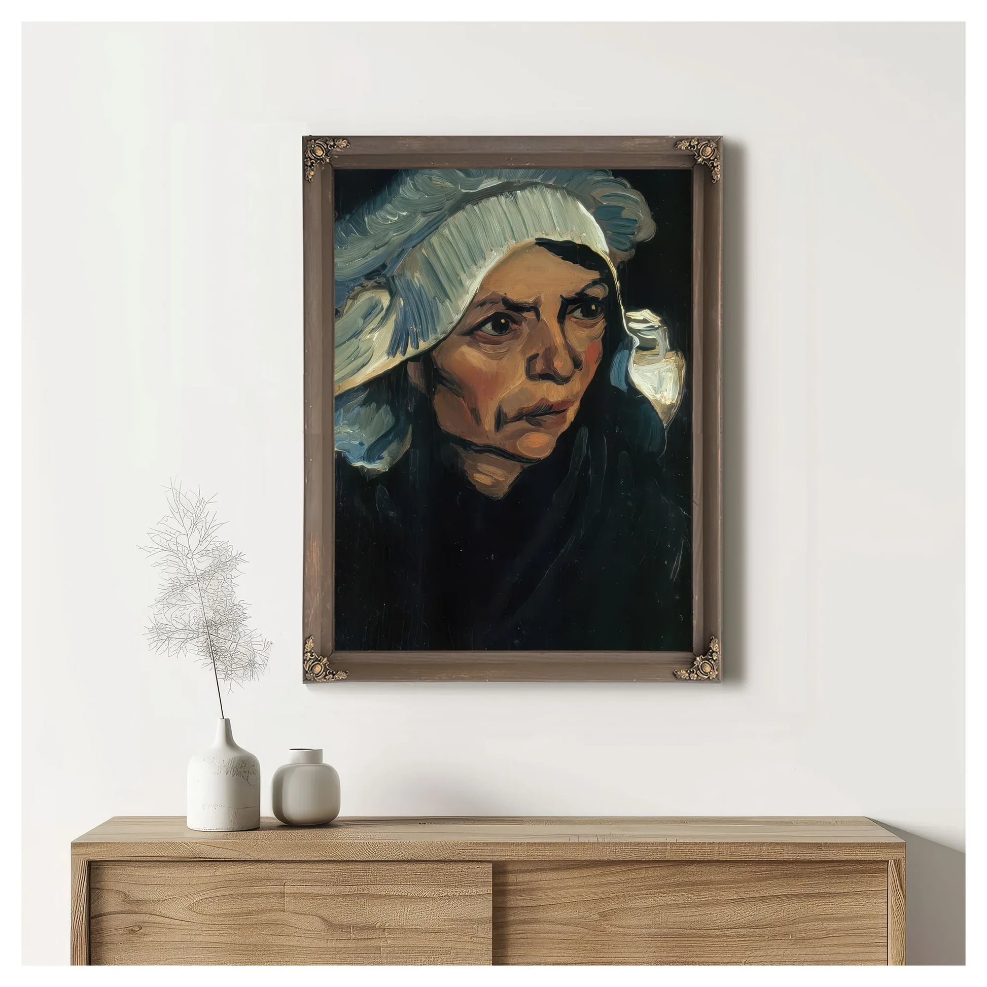 Head Of A Peasant Woman With White Cap By Vincent Van Gogh Fine Art Print