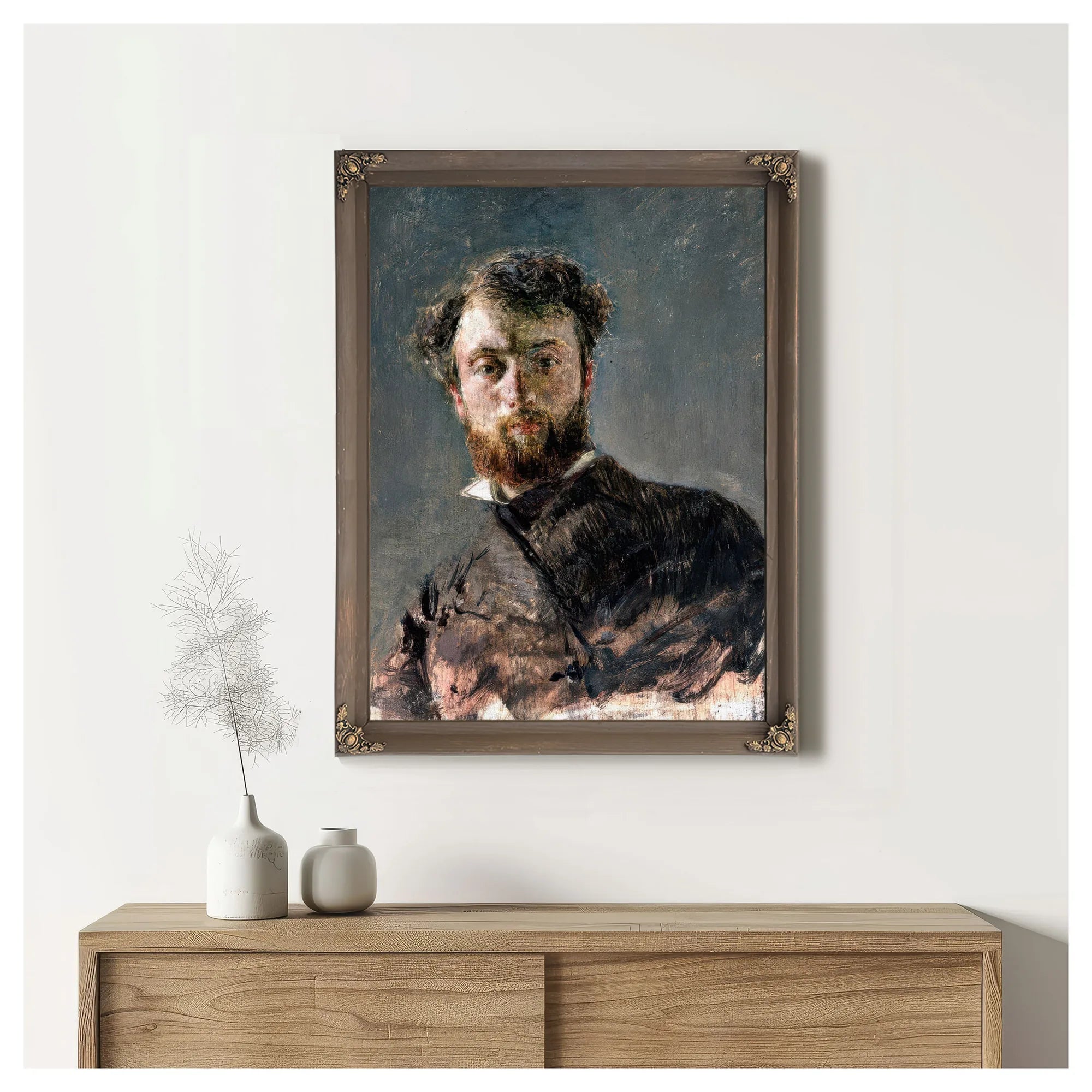 Self Portrait By Antonio Mancini Fine Art Print