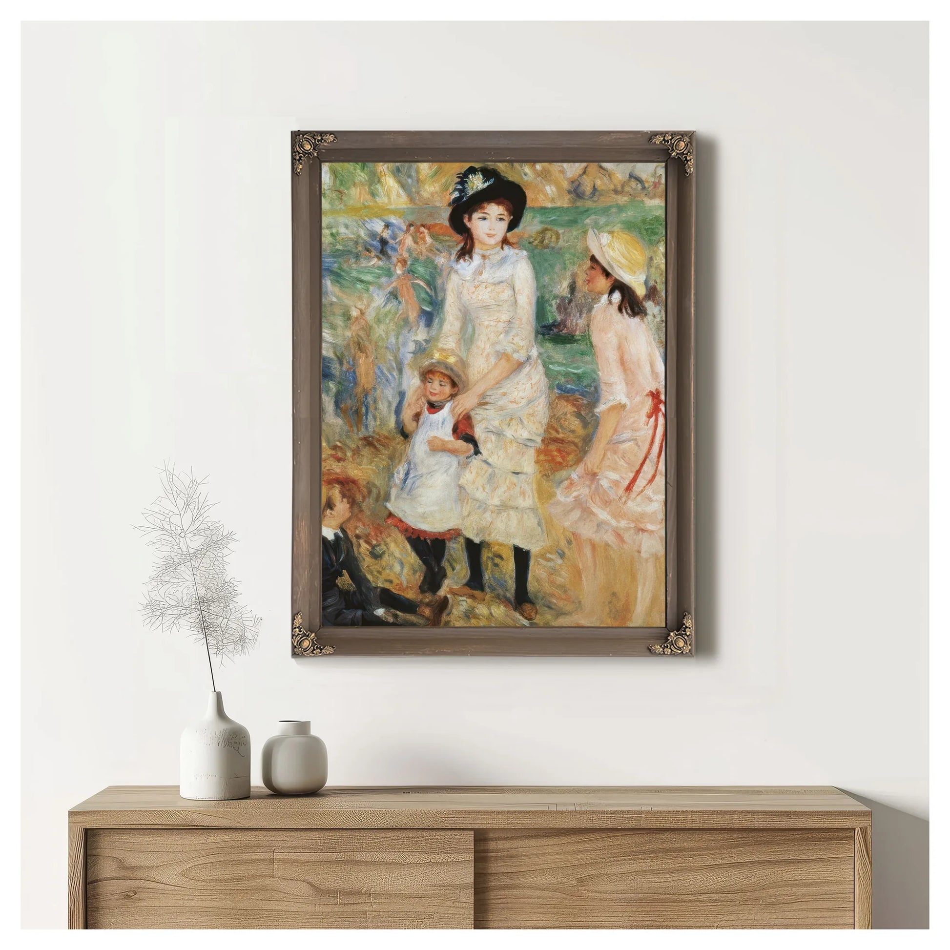 Children On The Seashore, Guernsey By Pierre Auguste Renoir Fine Art Print