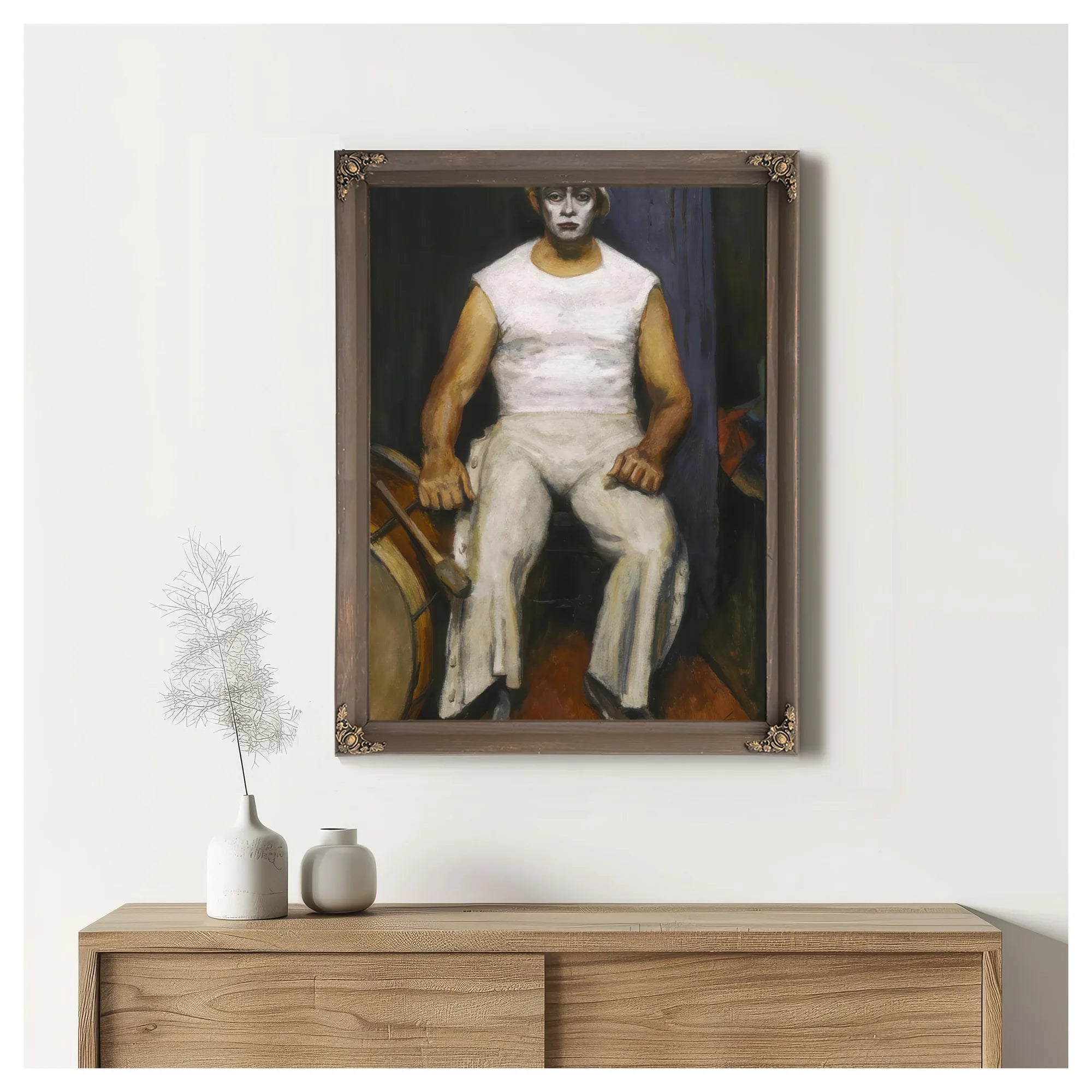Clown With Drum By Walt Kuhn Fine Art Print