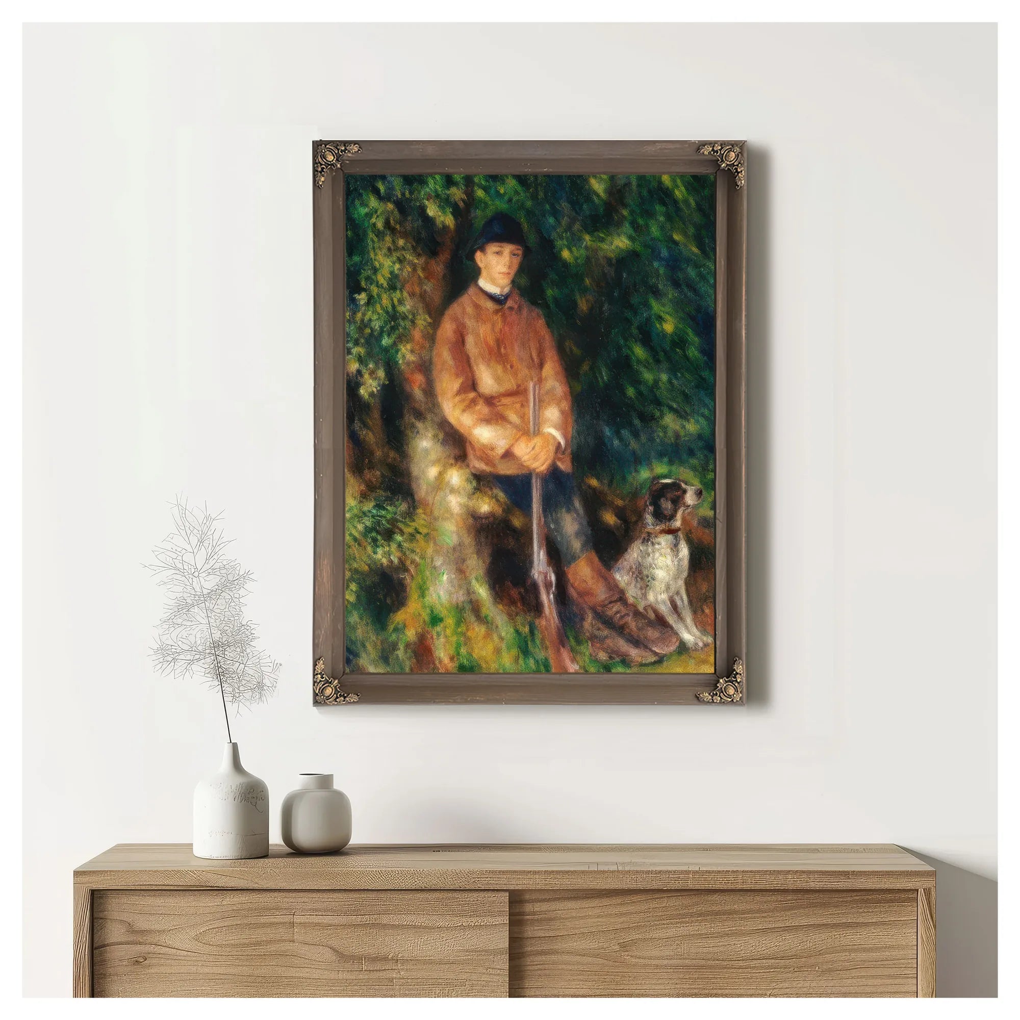 Portrait Of Alfred Berard With His Dog By Pierre August Renoir Fine Art Print