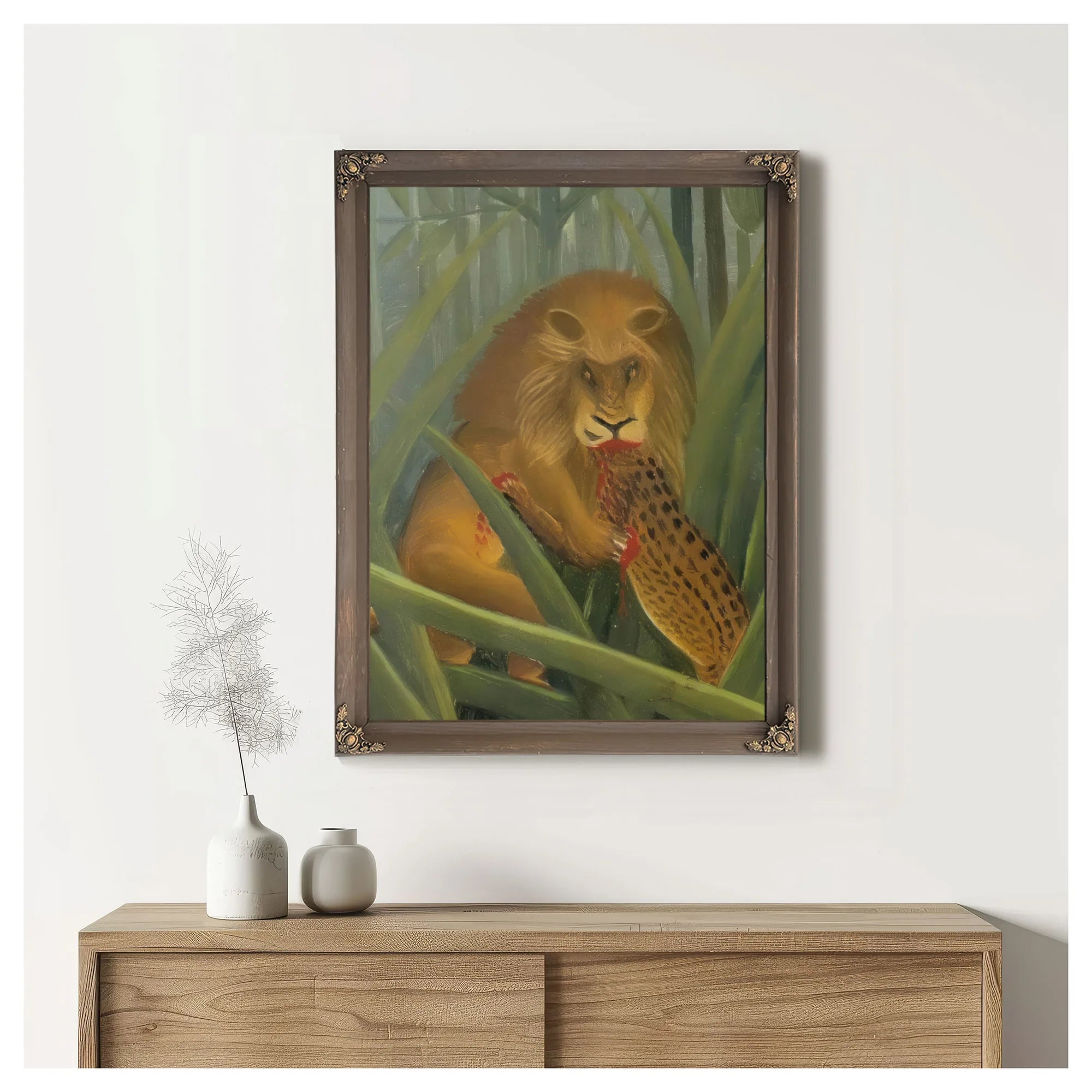 Lions Repast 1907 By Henri Rousseau Fine Art Print