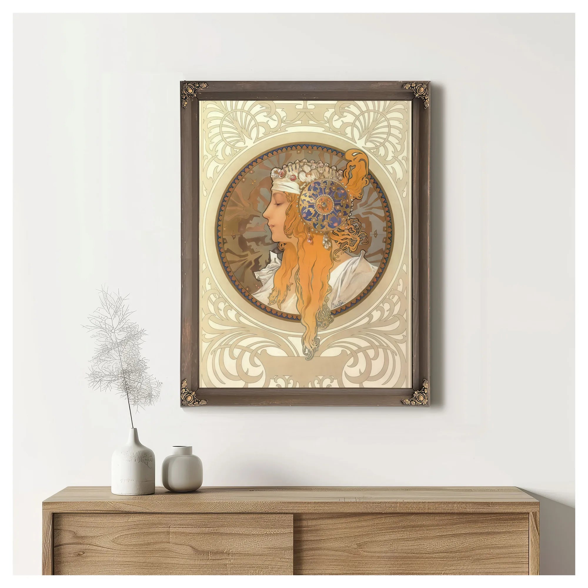 The Byzantine Heads Blonde By Alphonse Mucha Fine Art Print