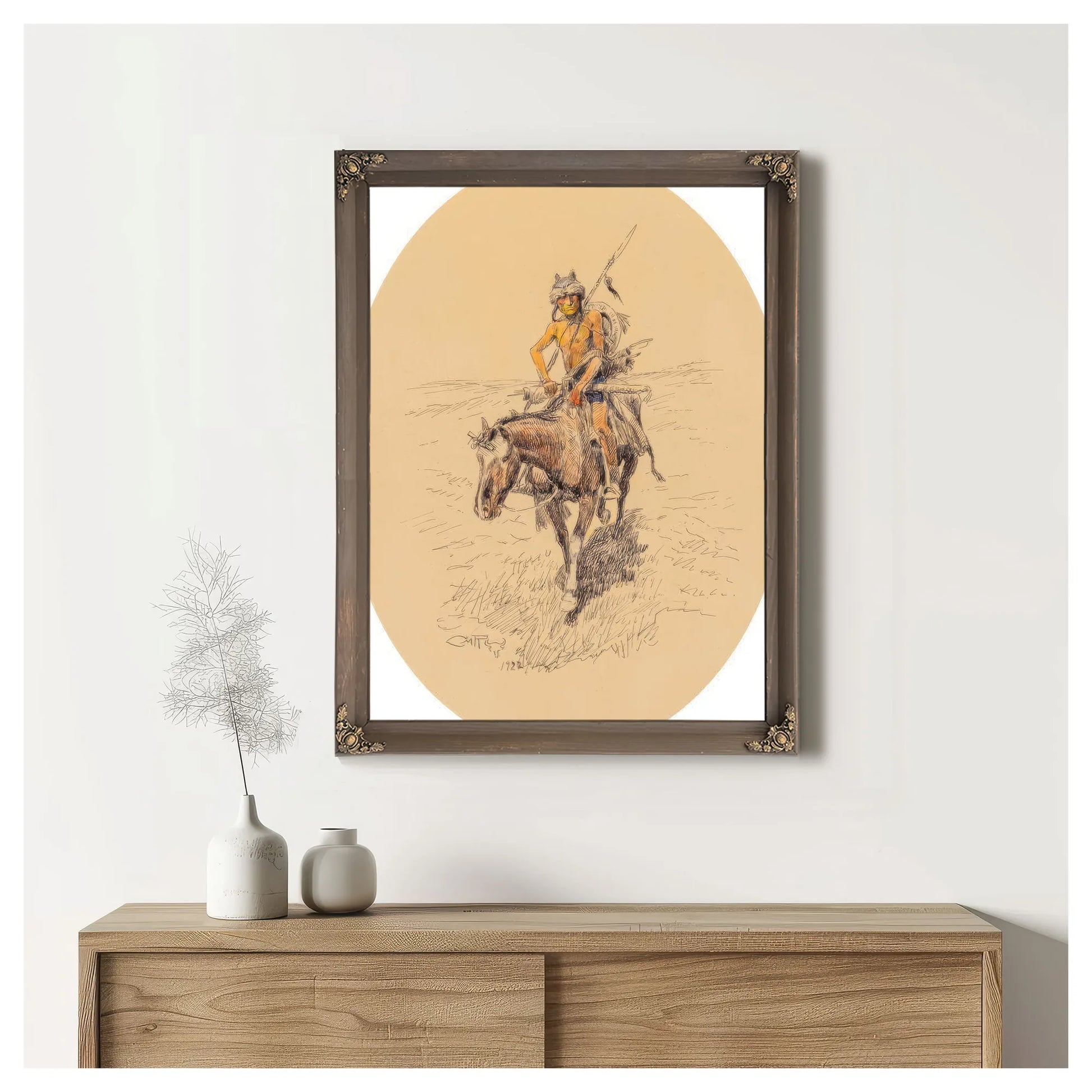 Assiniboine Warrior 1922 By Charles Marion Russell Fine Art Print