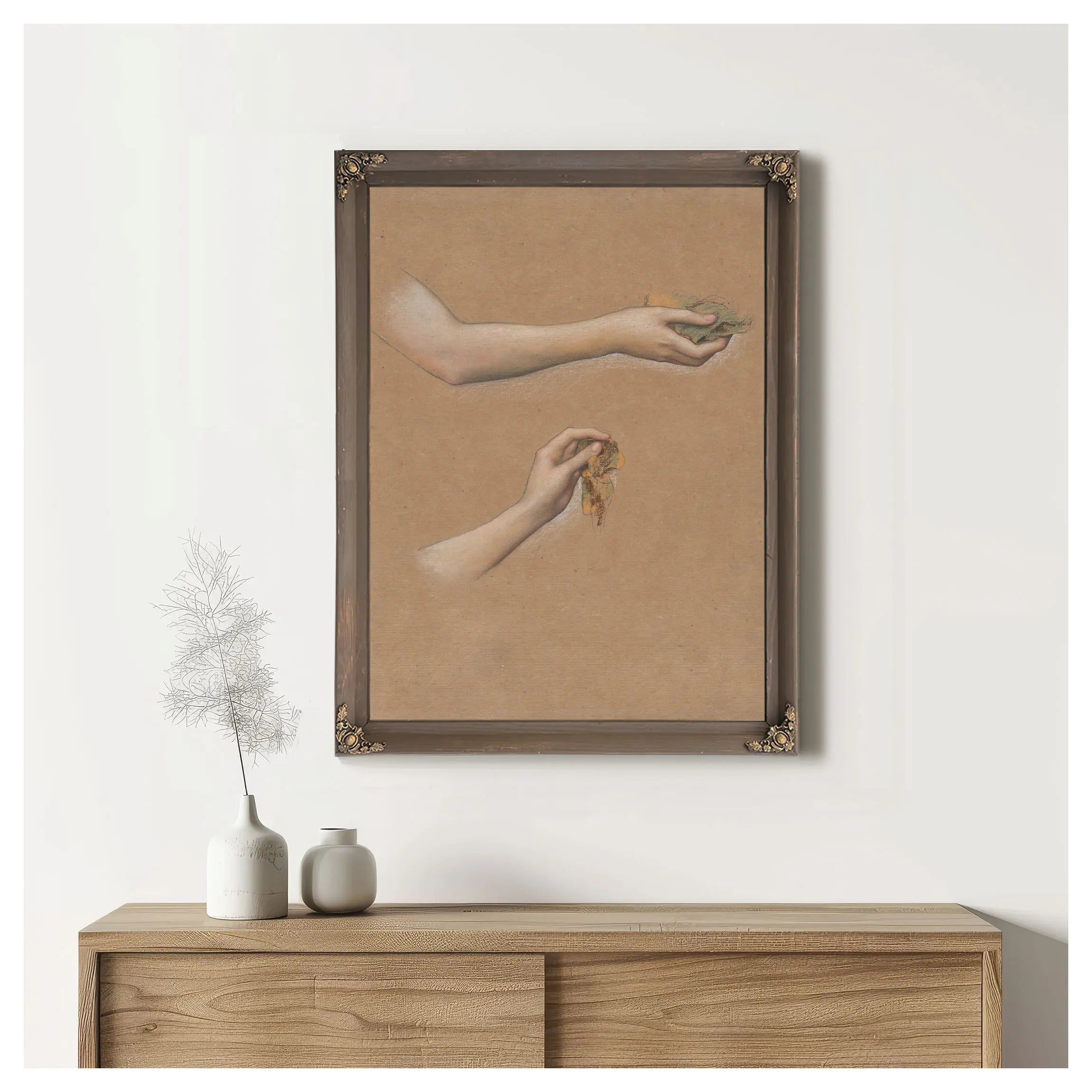 Study Of Arms For The Cadence Of Autumn Met 2 by Evelyn De Morgan