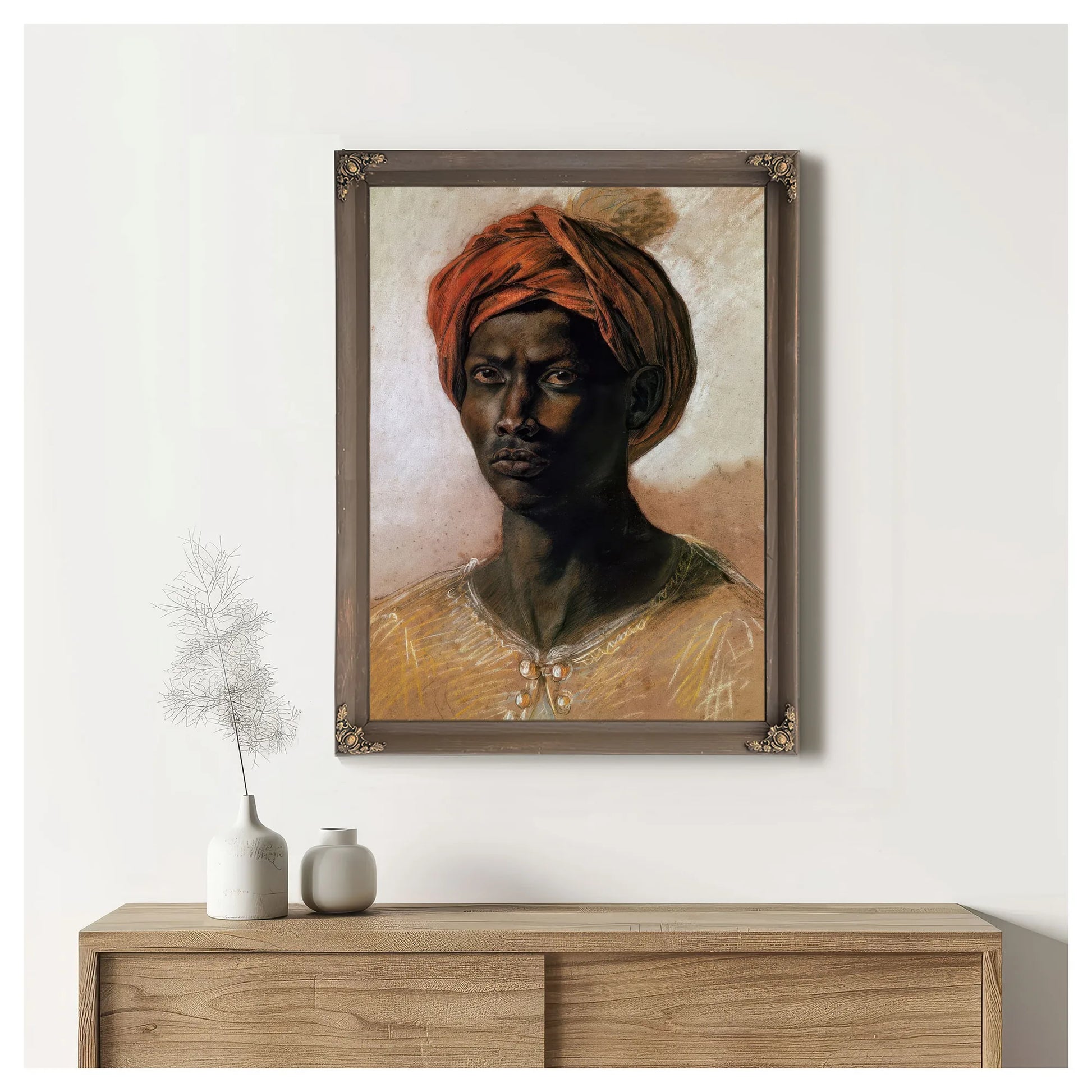 Portrait Of A Turk In A Turban By Ferdinand Victor Eugene Delacroix Fine Art Print