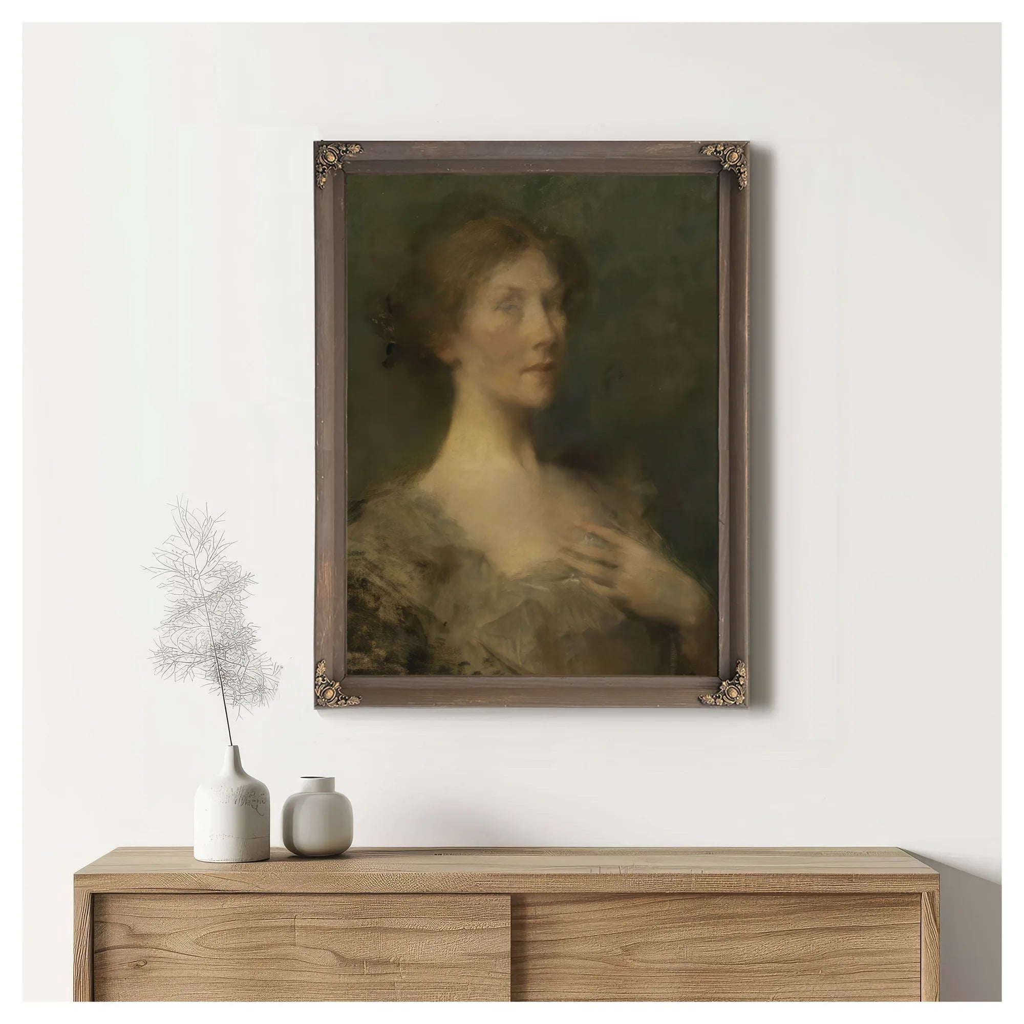 Portrait Of A Lady By Thomas Wilmer Dewing Fine Art Print