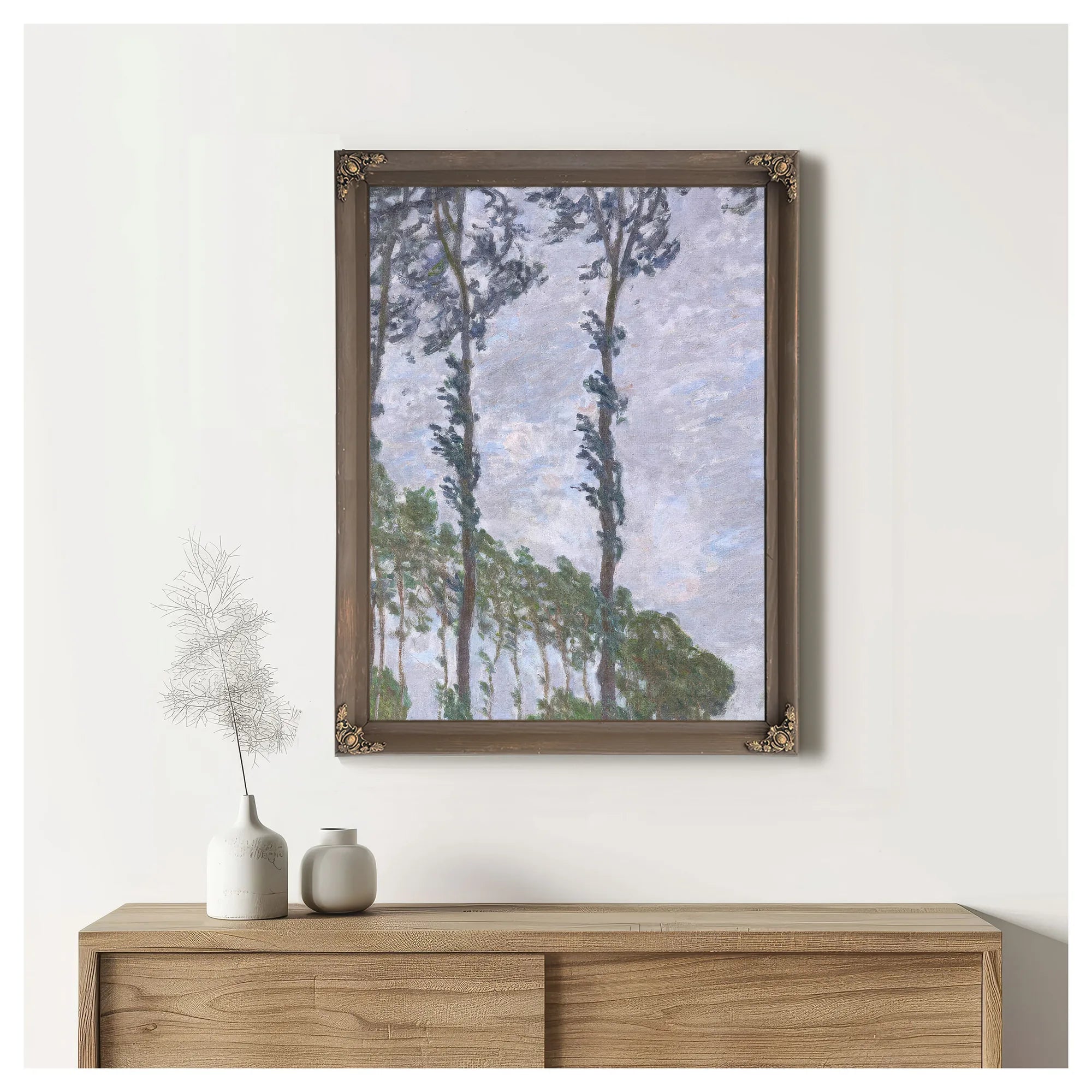 Wind Effect, Series Of The Poplars By Claude Monet Fine Art Print