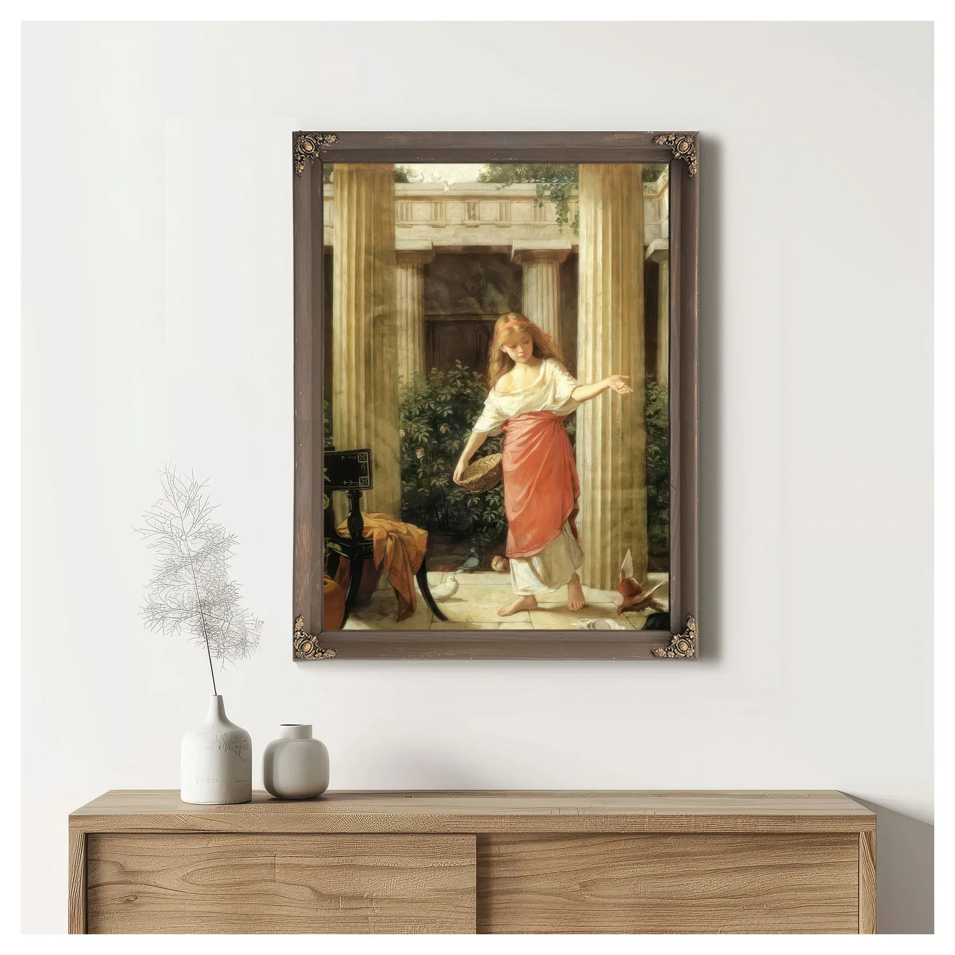 In The Peristyle By John Waterhouse Fine Art Print