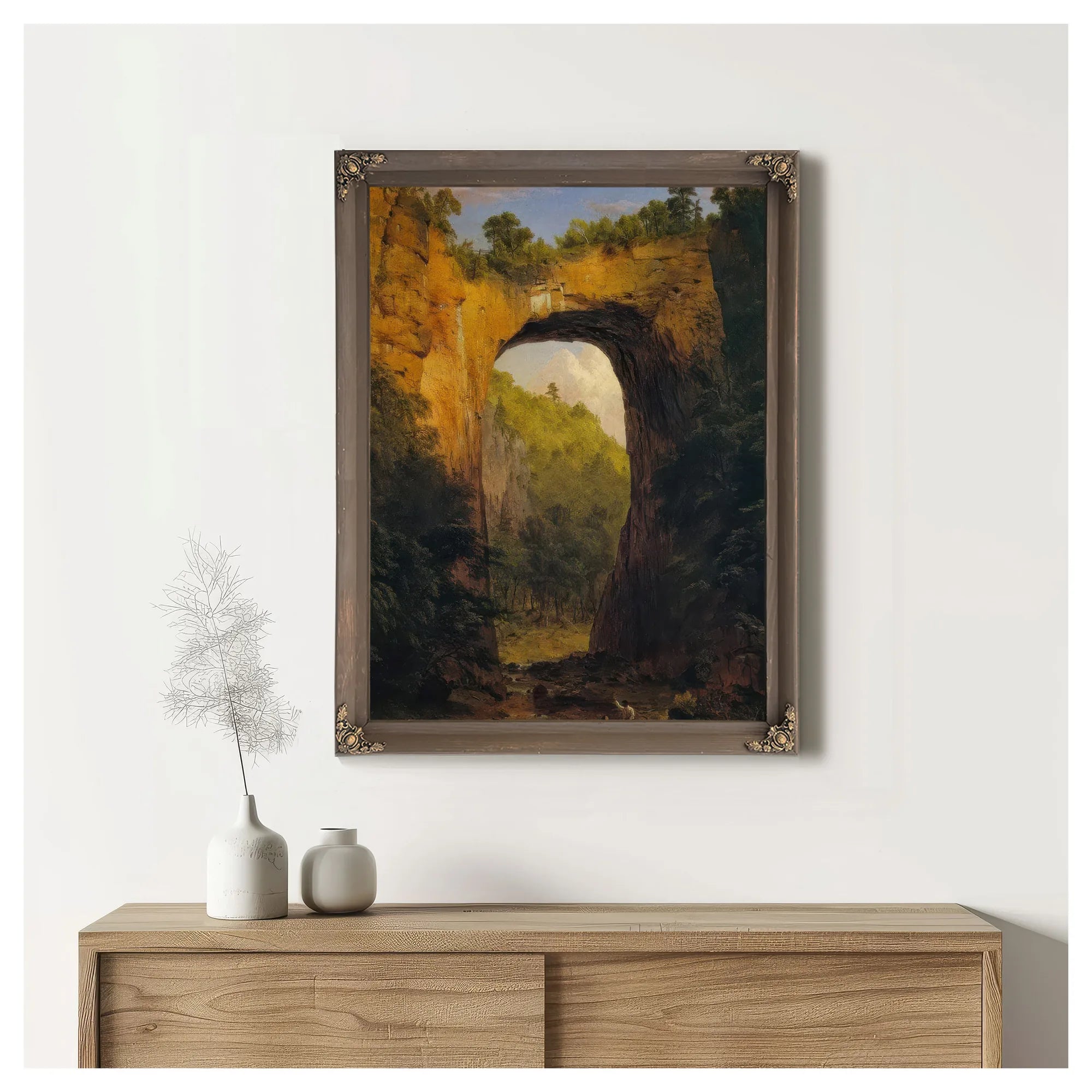 The Natural Bridge Virginia By Frederic Edwin Church Fine Art Print