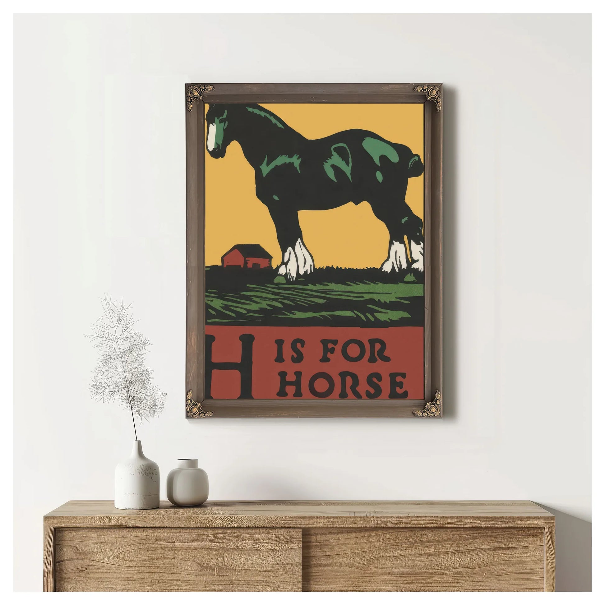 Alphabet H Is For Horse By C.B. Falls Fine Art Print