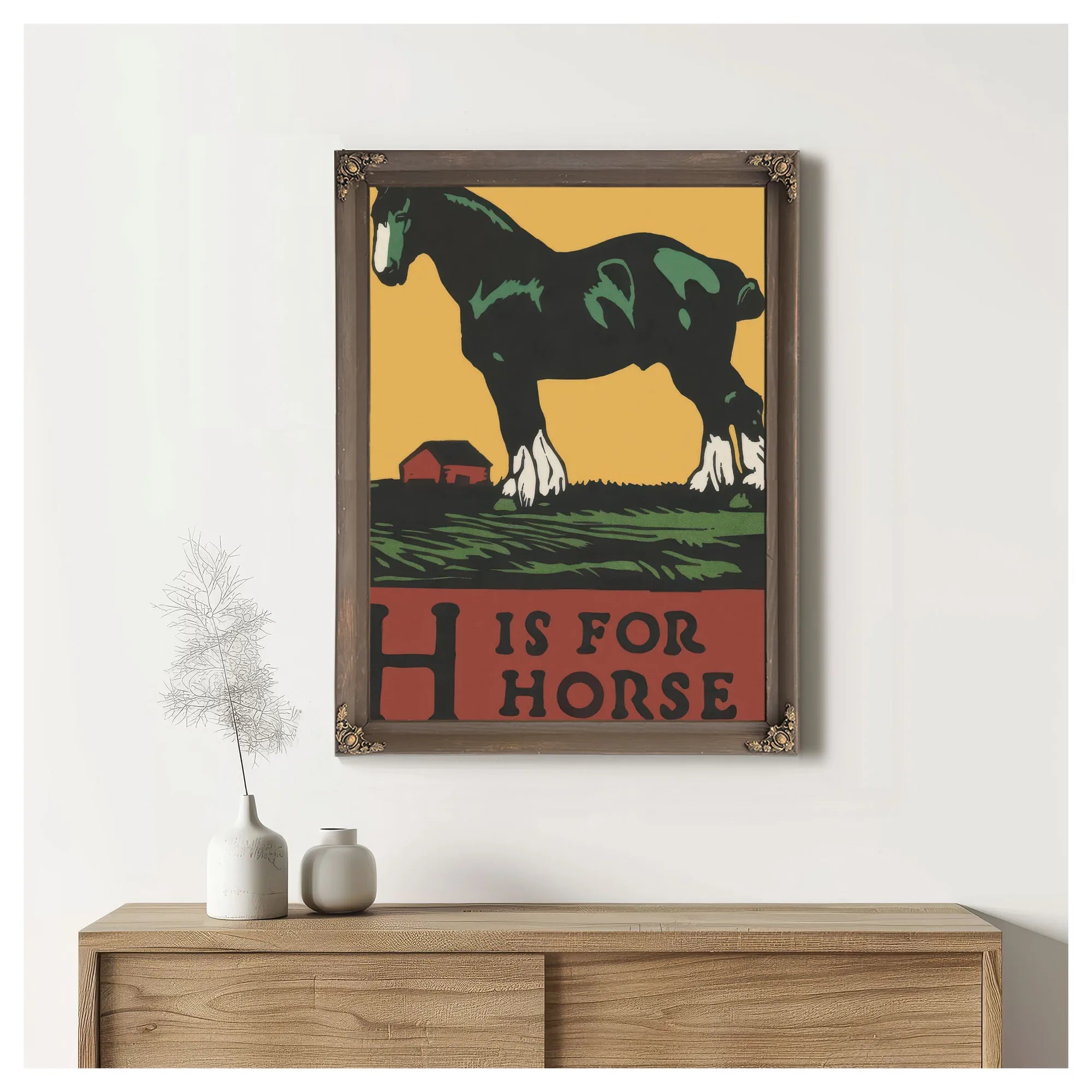 Alphabet H Is For Horse By C.B. Falls Fine Art Print