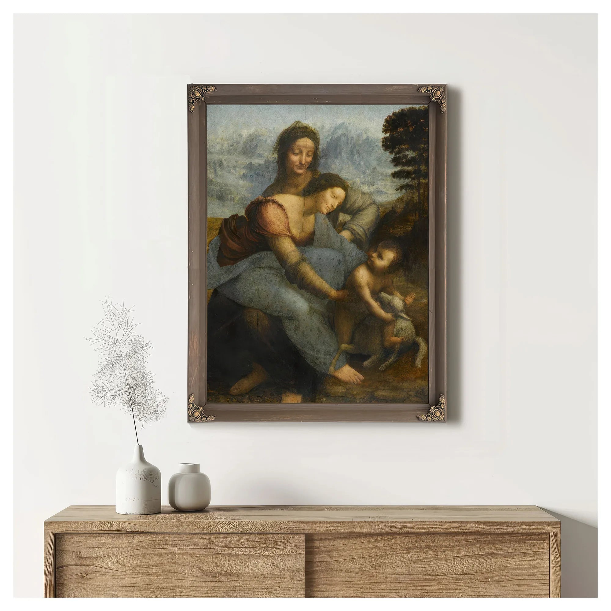 La Vierge L'enfant Jesus Et Sainte Anne By Leonardo Da Vinci Fine Art Print