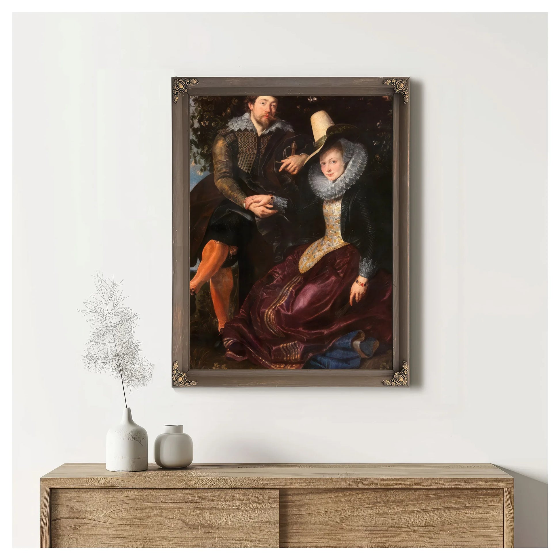 The Artist And His First Wife Isabella Brant In The Honeysuckle Bower By Peter Paul Rubens Fine Art Print