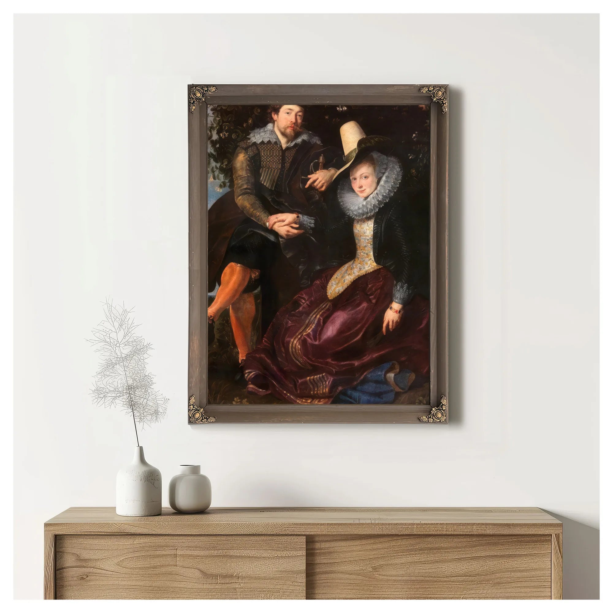 The Artist And His First Wife Isabella Brant In The Honeysuckle Bower By Peter Paul Rubens Fine Art Print